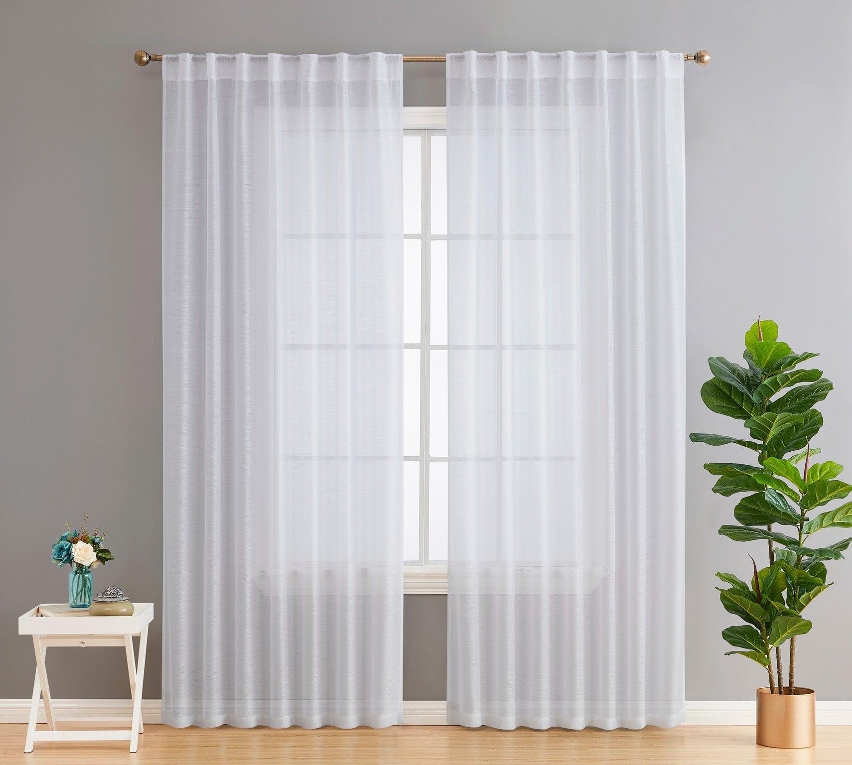 Lauren Polyester Semi Sheer Curtain Pair