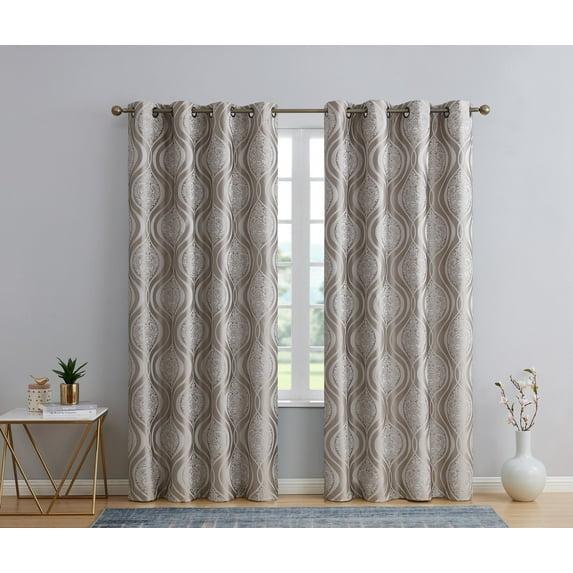 THD Sophia 100% Complete Blackout Privacy Energy Efficient Grommet Window Treatment Curtains - Pair