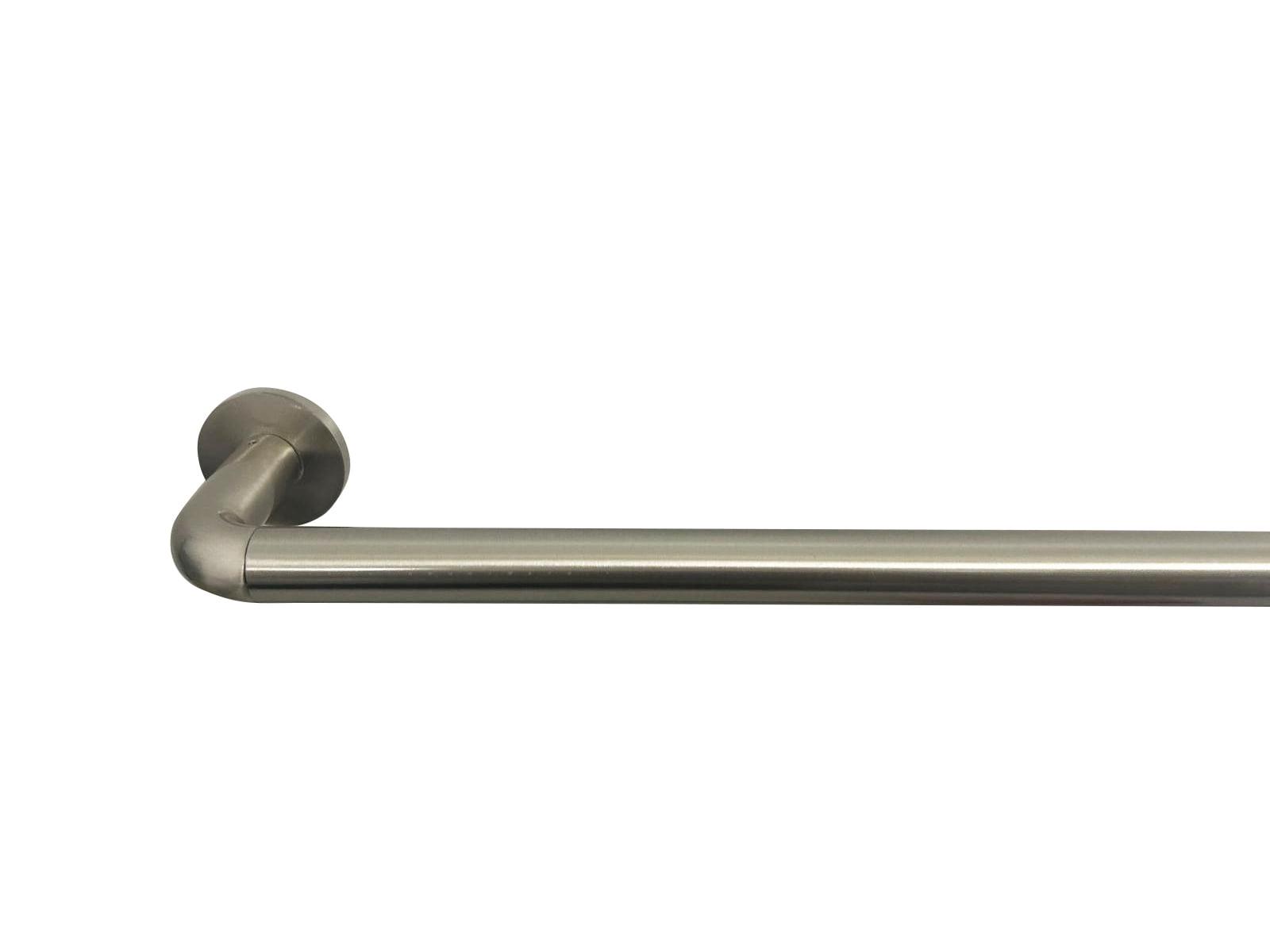 HLC.ME Wrap Around Darkening Adjustable Curtain Rod and Bracket Set for Heavier Drapes - Sturdy Pipe 1 in Diameter - Silver Gloss, 48" to 86" Inches