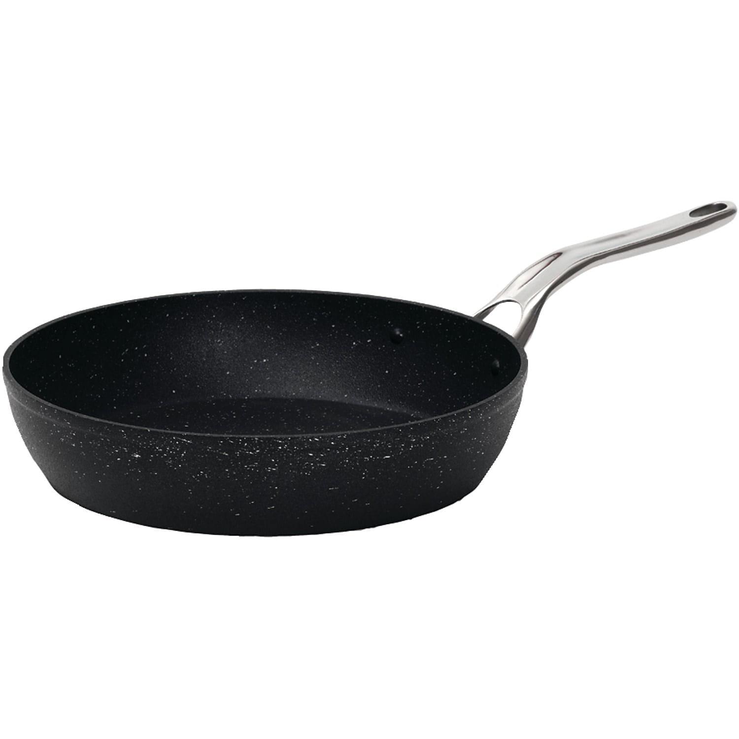 10" Black Aluminum Non-Stick Fry Pan with Stainless Steel Handle