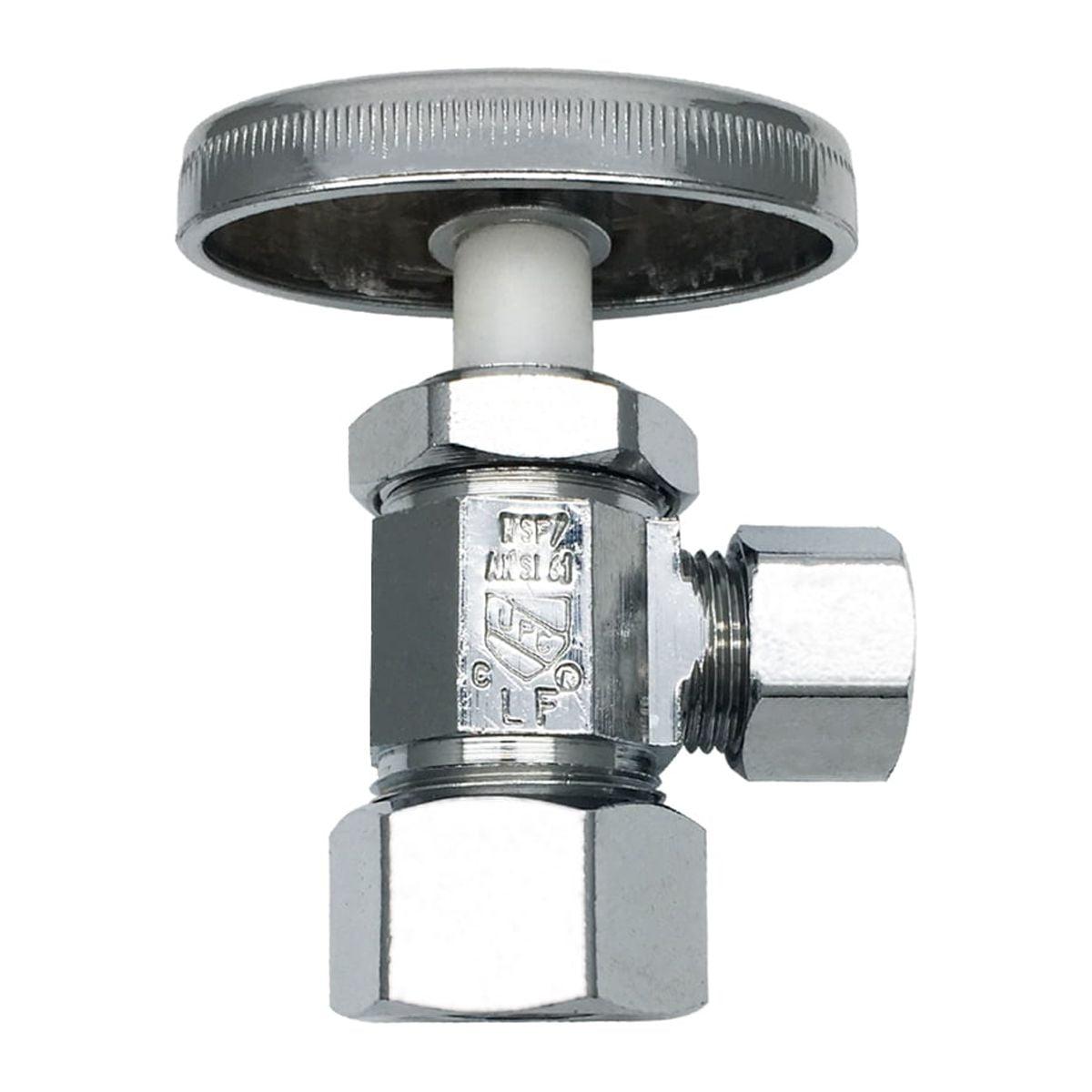 THEWORKS® Multi-Turn Angle Stop Valve, 5/8" O.D. Compression Inlet x 3/8" O.D. Compression Outlet