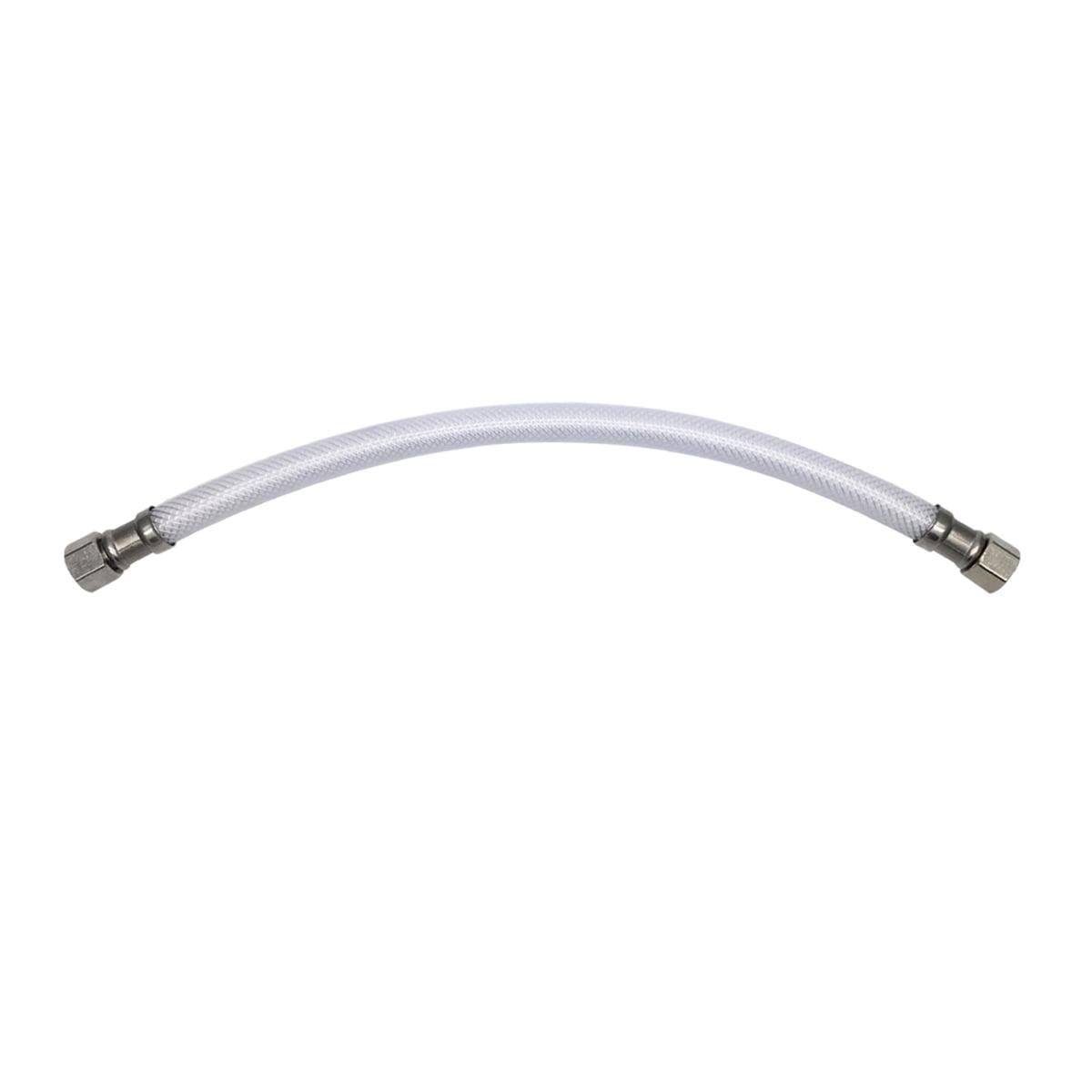 12" White PVC Supply Line with Brass Fittings