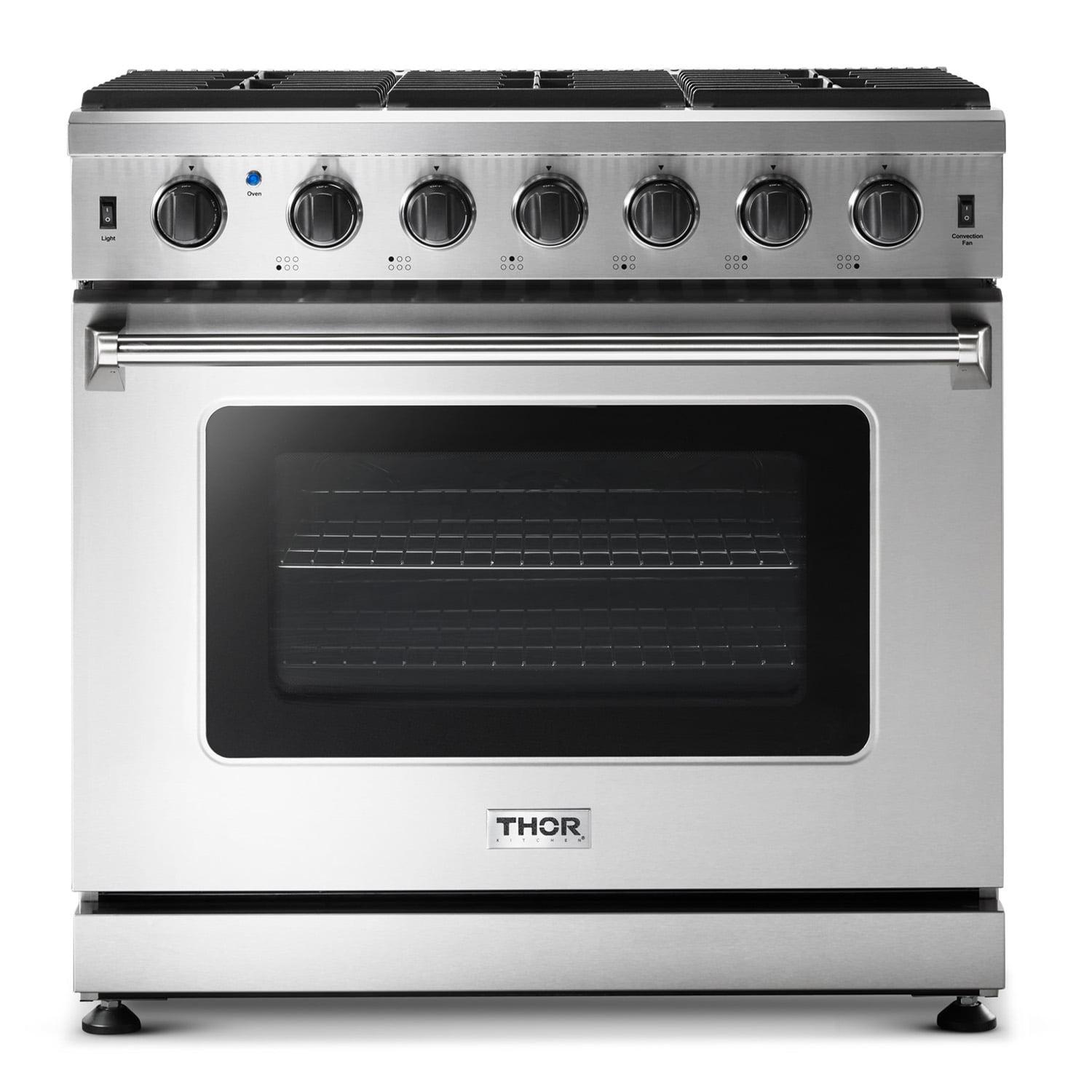 THOR 36-Inch Stainless Steel Gas Range with Convection and Griddle