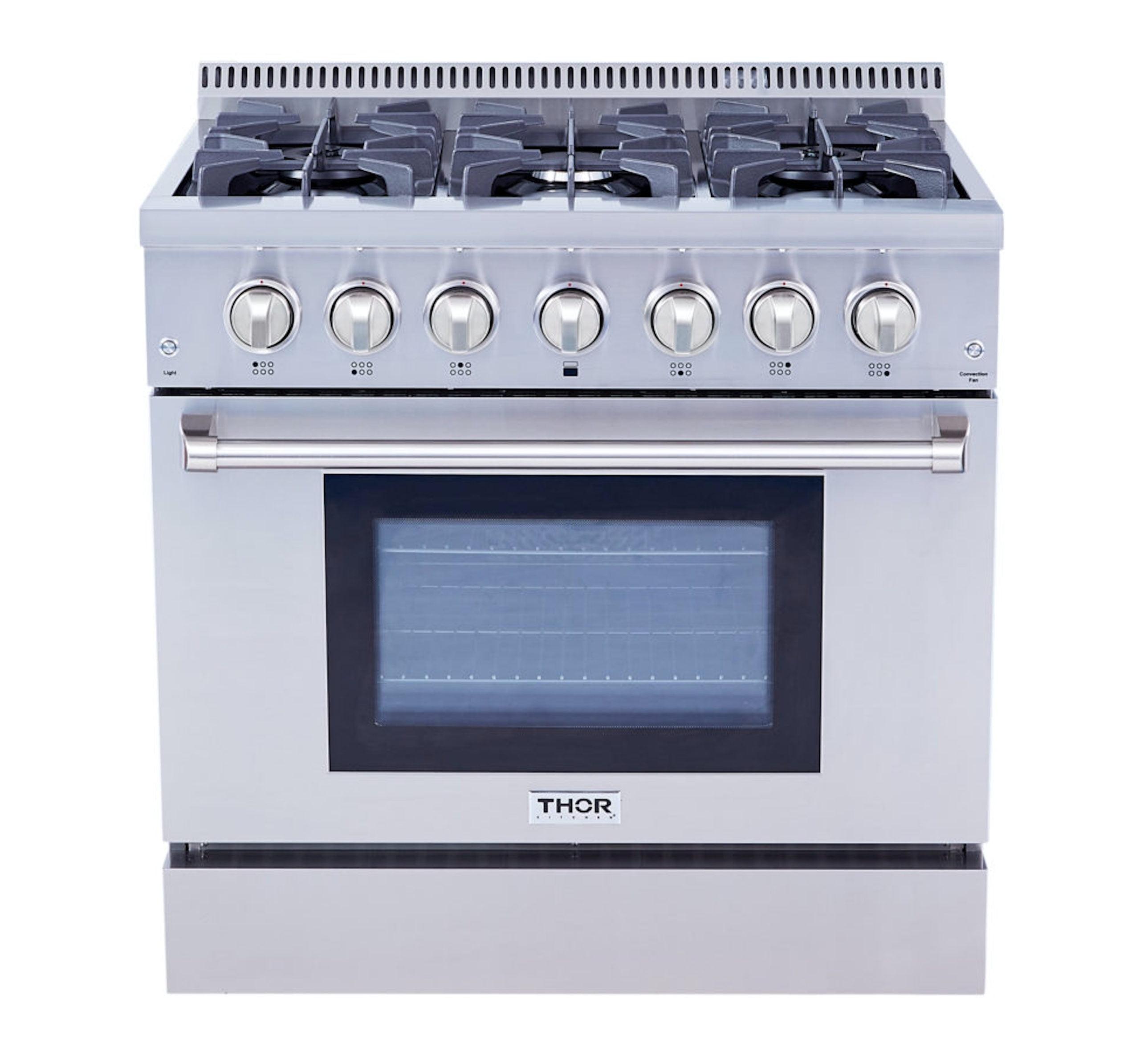 Thor 36" Stainless Steel Dual Fuel Convection Range