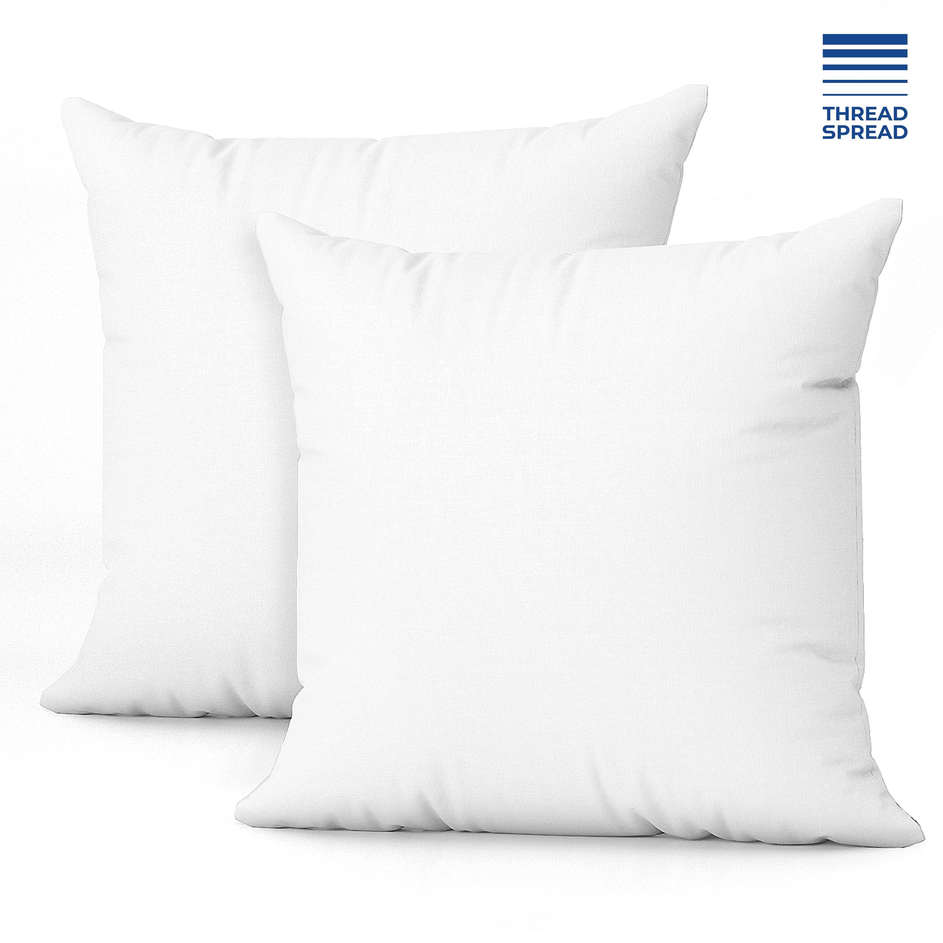 White Polyester Square Throw Pillow Inserts, 24" x 24", Set of 2