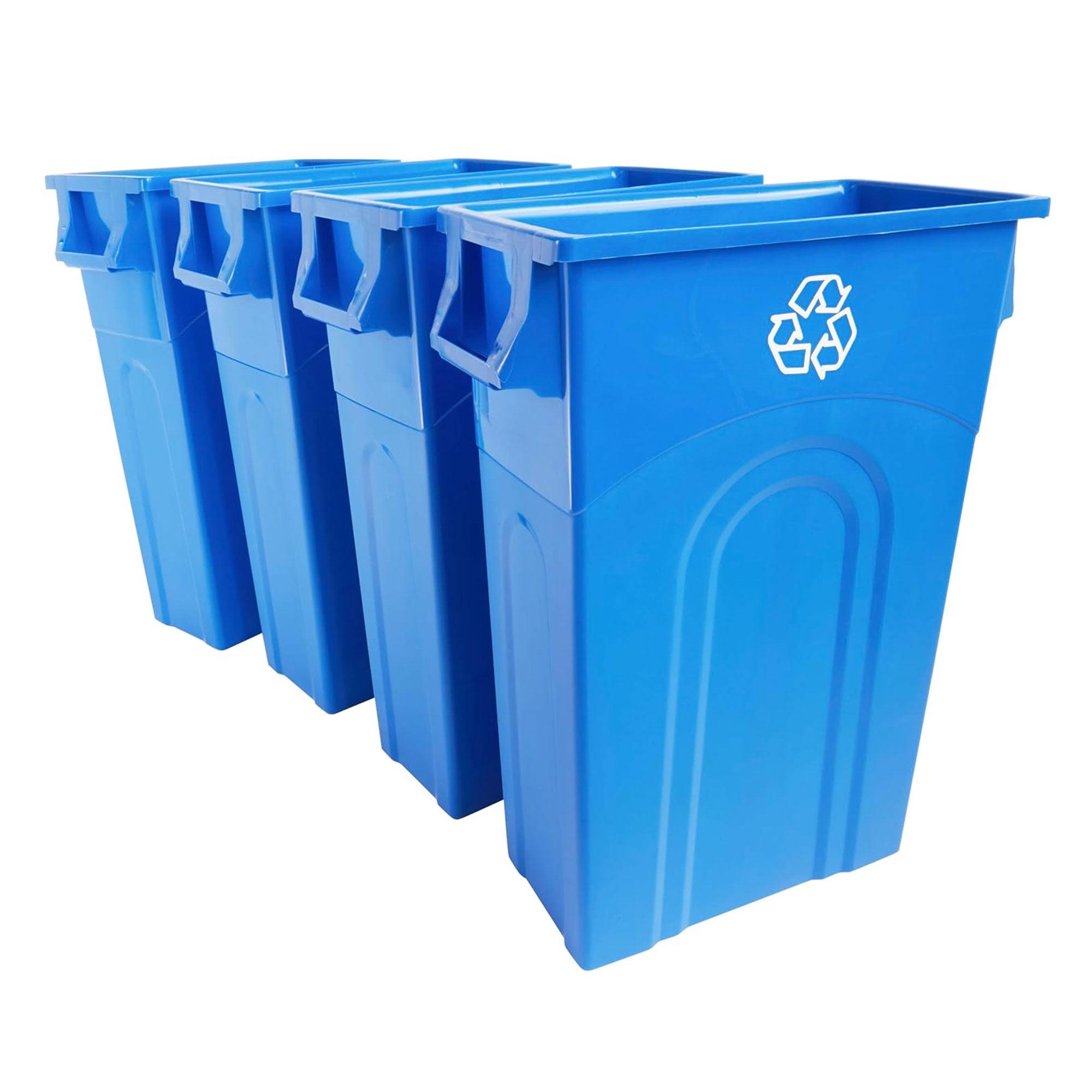 Blue 23 Gallon Plastic Rectangular Recycling Bin