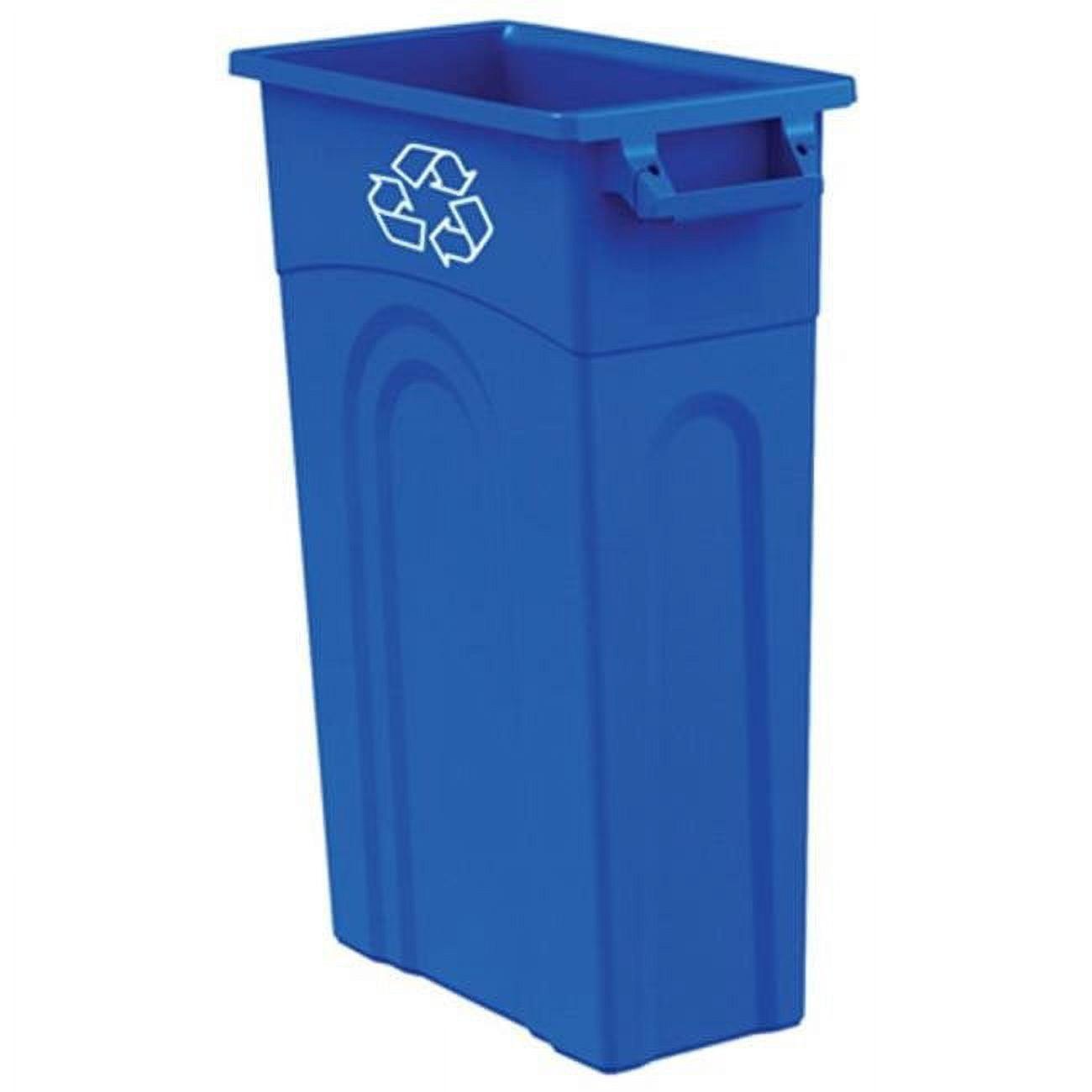 Blue 23 Gallon Plastic Rectangular Recycling Bin