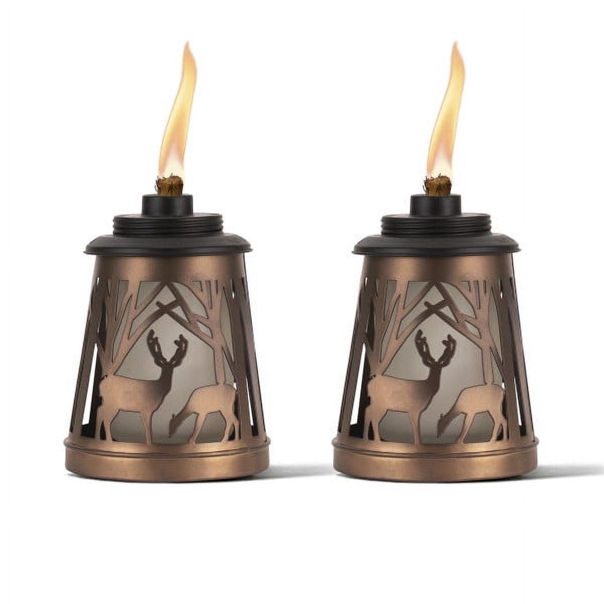 Rustic Bronze 6.75 Inch Metal Table Torch Set