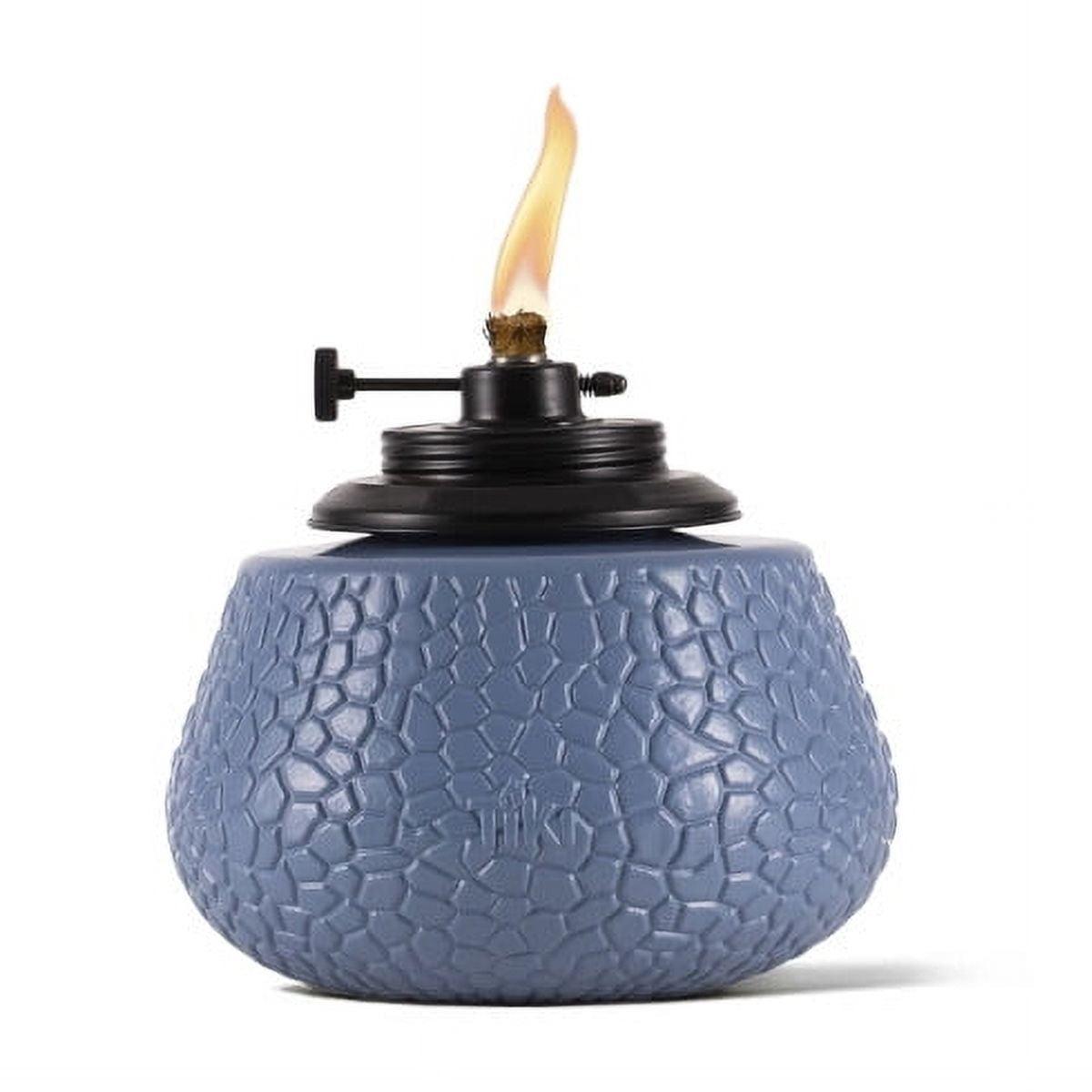 TIKI® Brand Adjustable Flame 6 Inch Stone Table Torch Blue