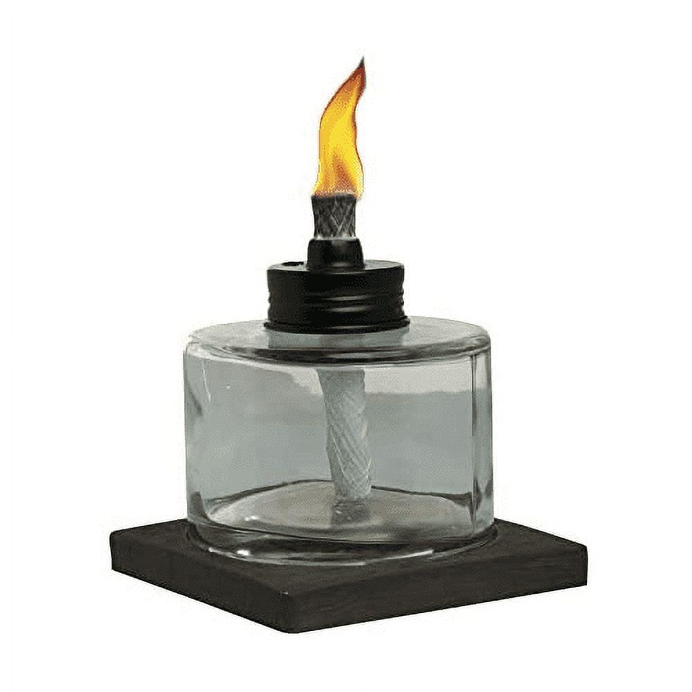 TIKI Mixed Material Tabletop Torch: Weather-Resistant, Smooth Finish, Refillable Fuel Canister, No Assembly Required