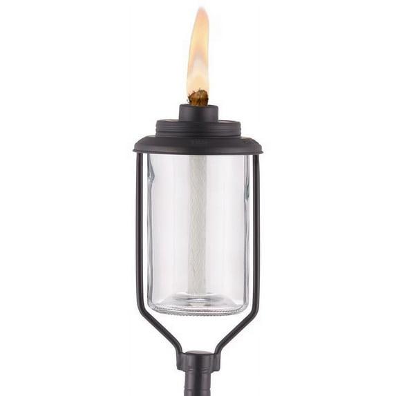 TIKI Simply Glass Torch: Outdoor Stake Torches, Refillable, Kerosene/Lamp Oil Powered, Matte Finish