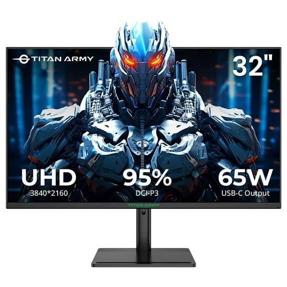 TITAN ARMY P32H2U 32-inch 4K (2160P) VA Flat Commercial Monitor with Higher Resolution & Low Blue Light