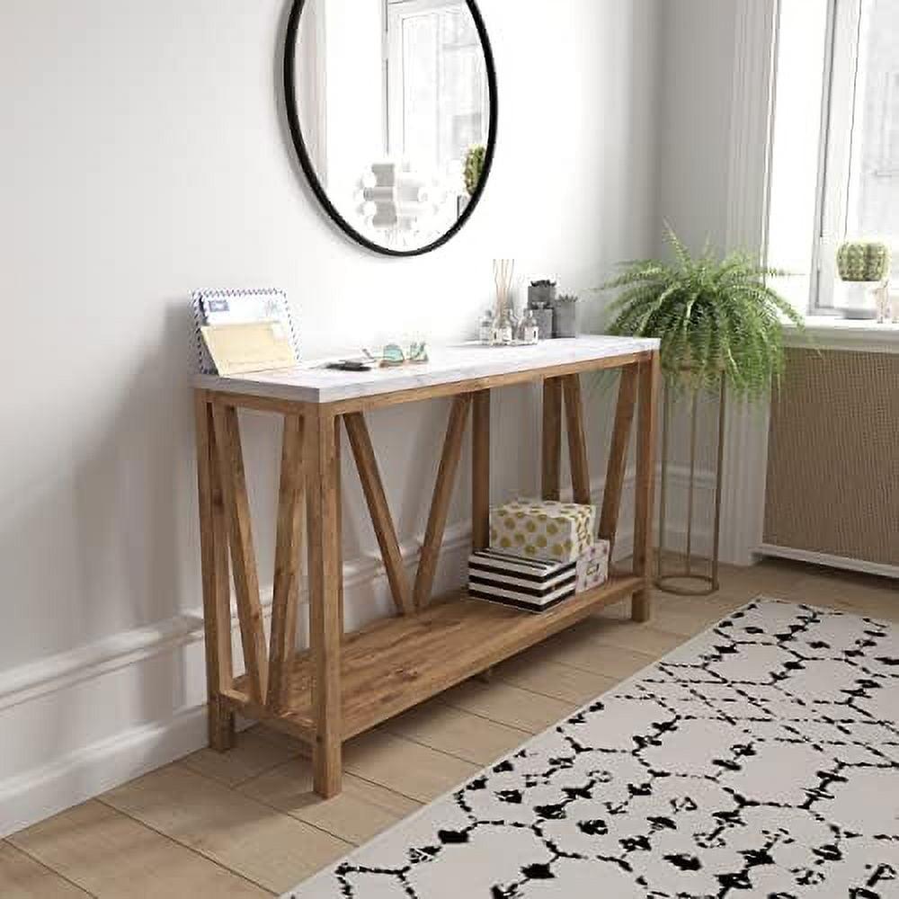 Flash Furniture Charlotte Modern 2-Tier Farmhouse Entryway Living Room Console Accent Table