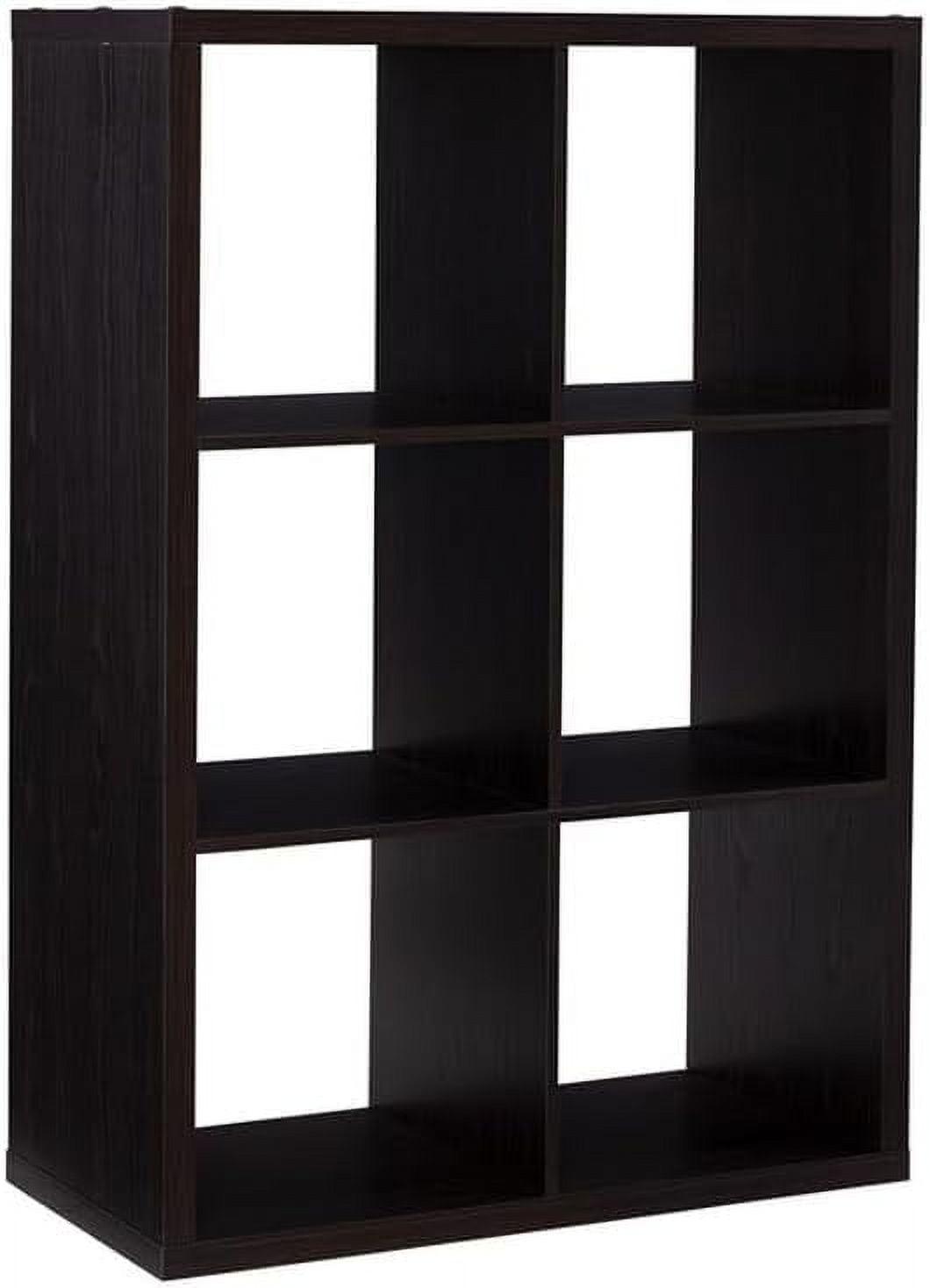 Transitional Espresso 6-Cube Storage Cabinet - Versatile Orientation