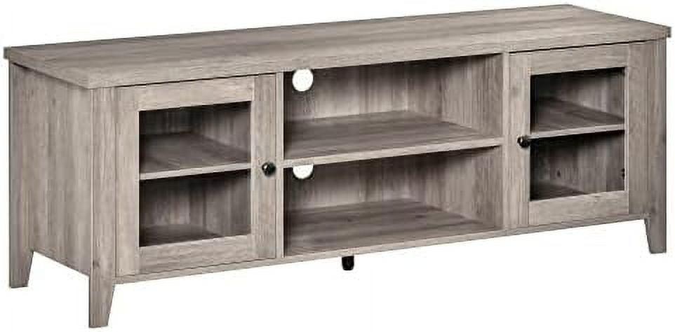 HOMCOM Modern TV Stand, Entertainment Center with Shelves and Cabinets for Flatscreen TVs up to 60" for Bedroom, Living Room