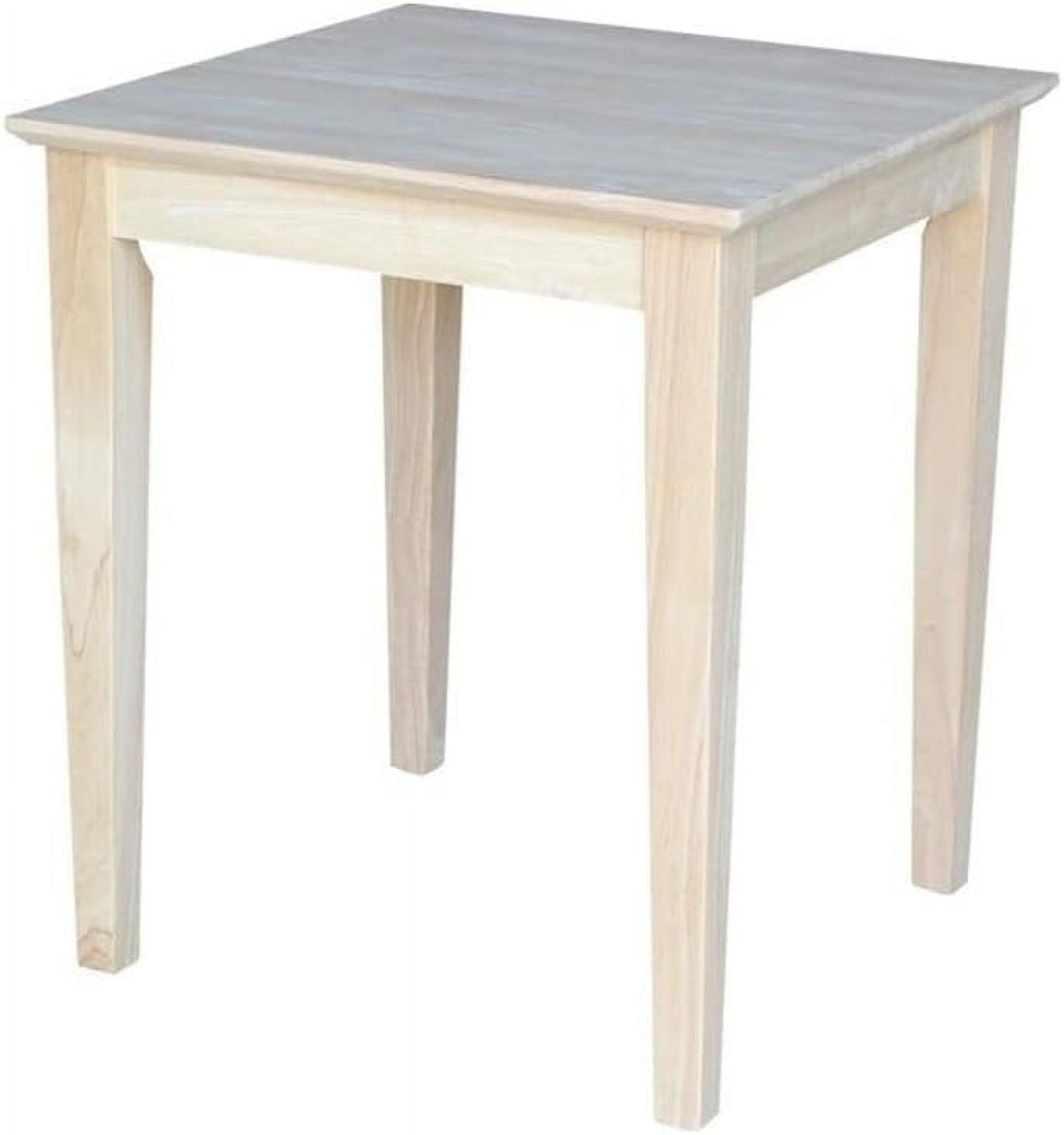 International Concepts Shaker Tall End Table: Hardwood Square Unfinished Accent Furniture