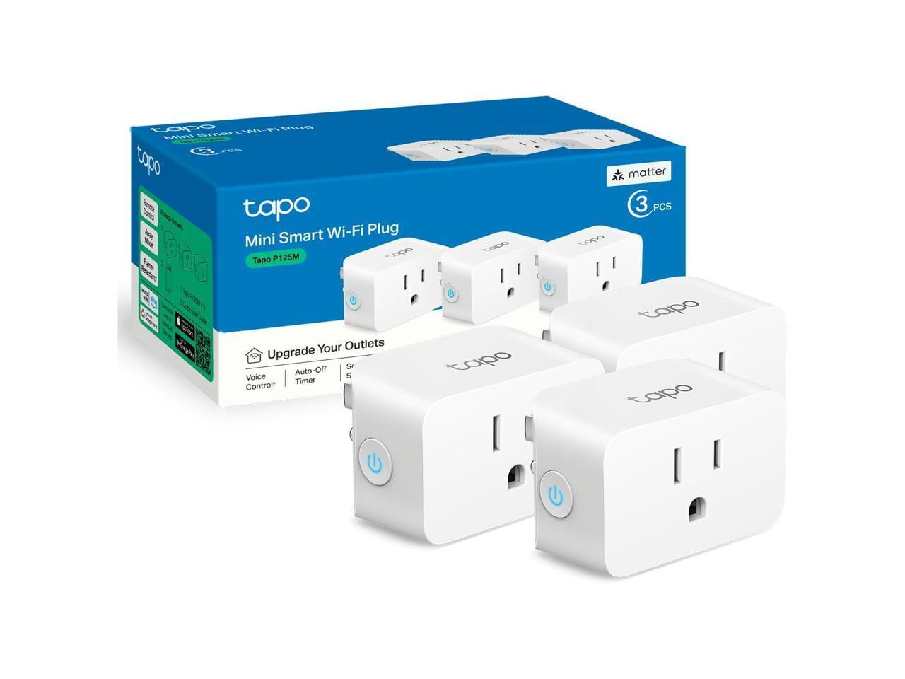 Tapo P125M Mini Smart Wi-Fi Plug 3-Pack, White