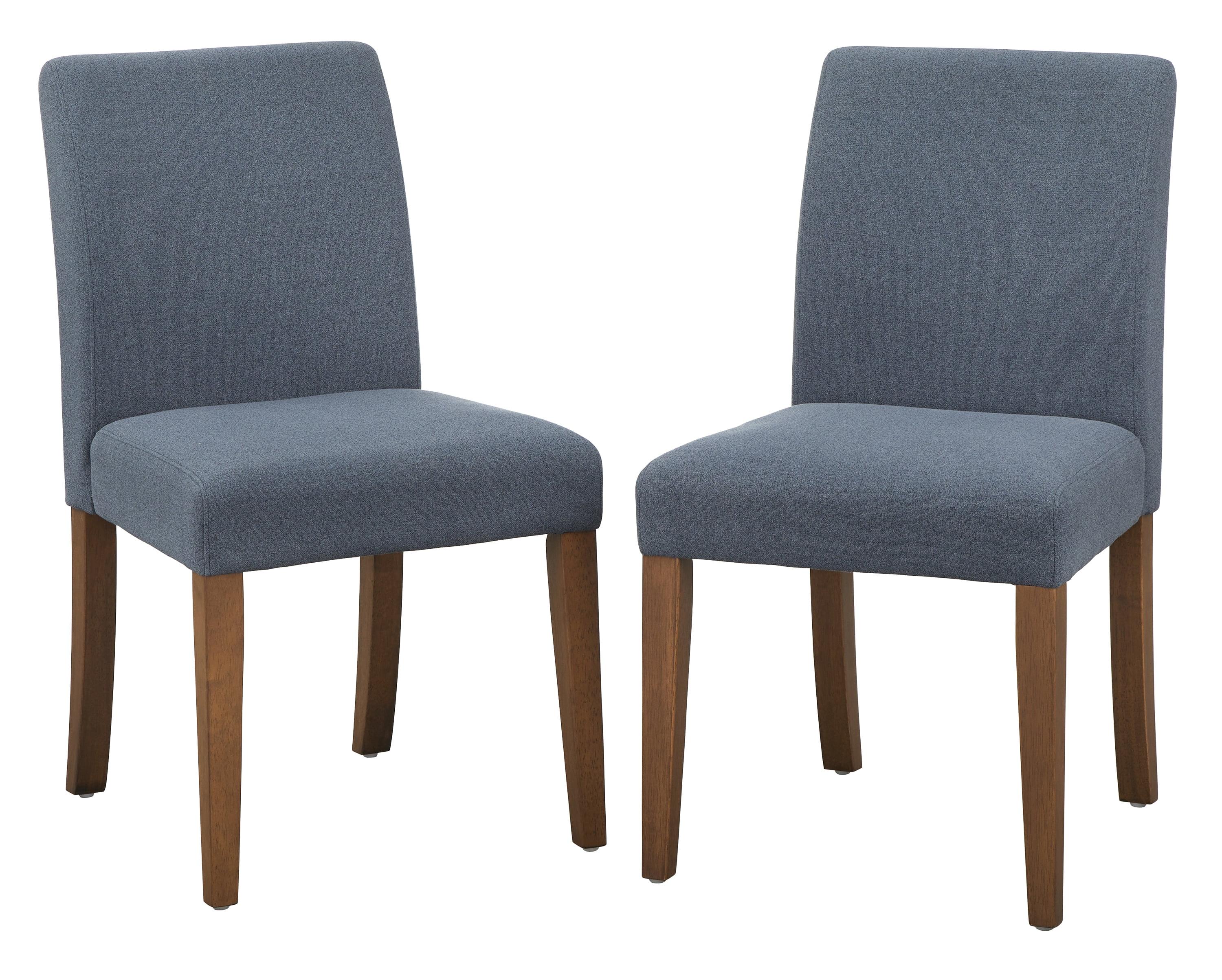 Buylateral Set of 2 Estelle Armless Upholstered Dining Chairs Slate Blue: Upholstered, Rubberwood Frame, Foam Filled