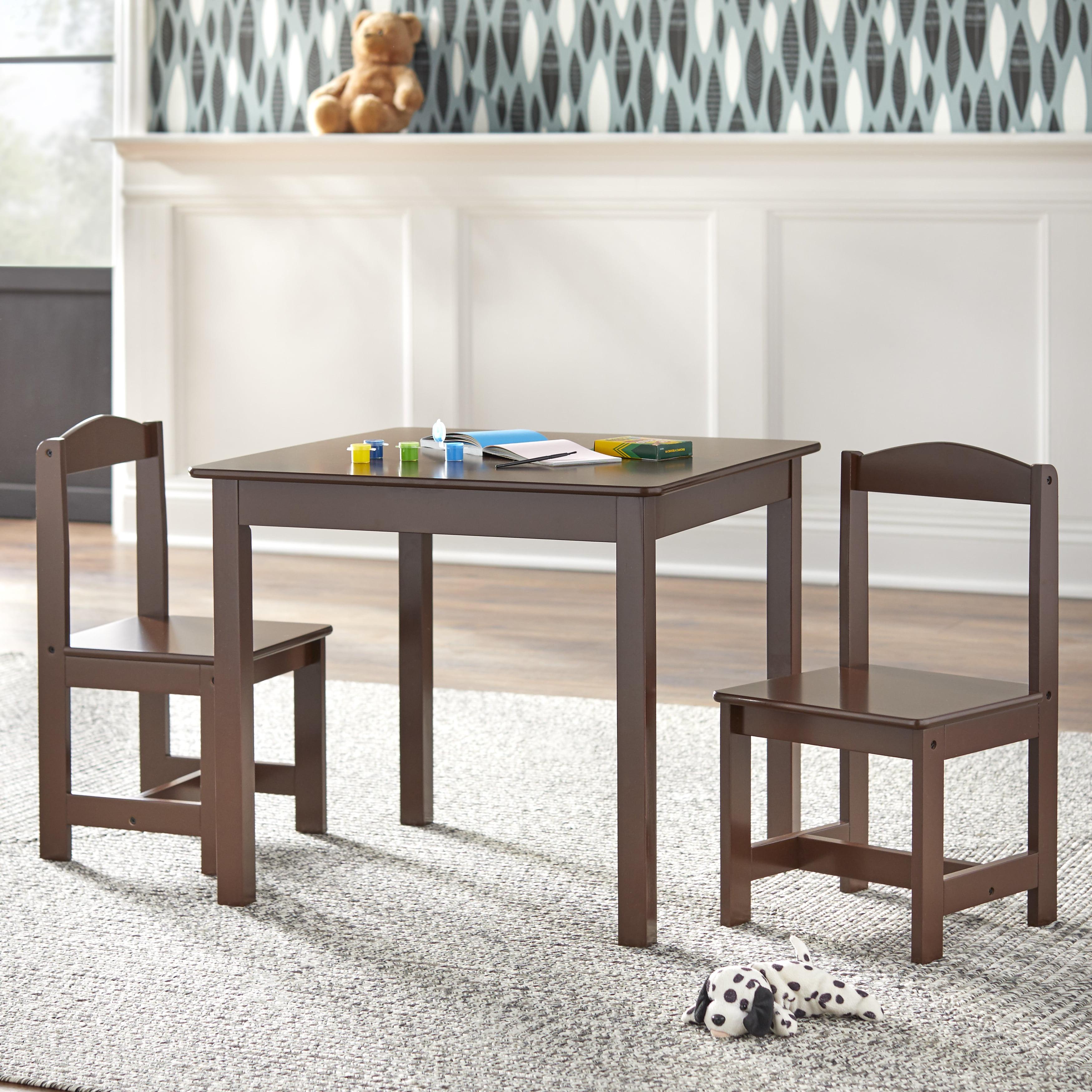 3pc Madeline Kids' Table and Chair Set Espresso - Buylateral: Toddler Table Set, MDF & Laminate, 50 lb Capacity