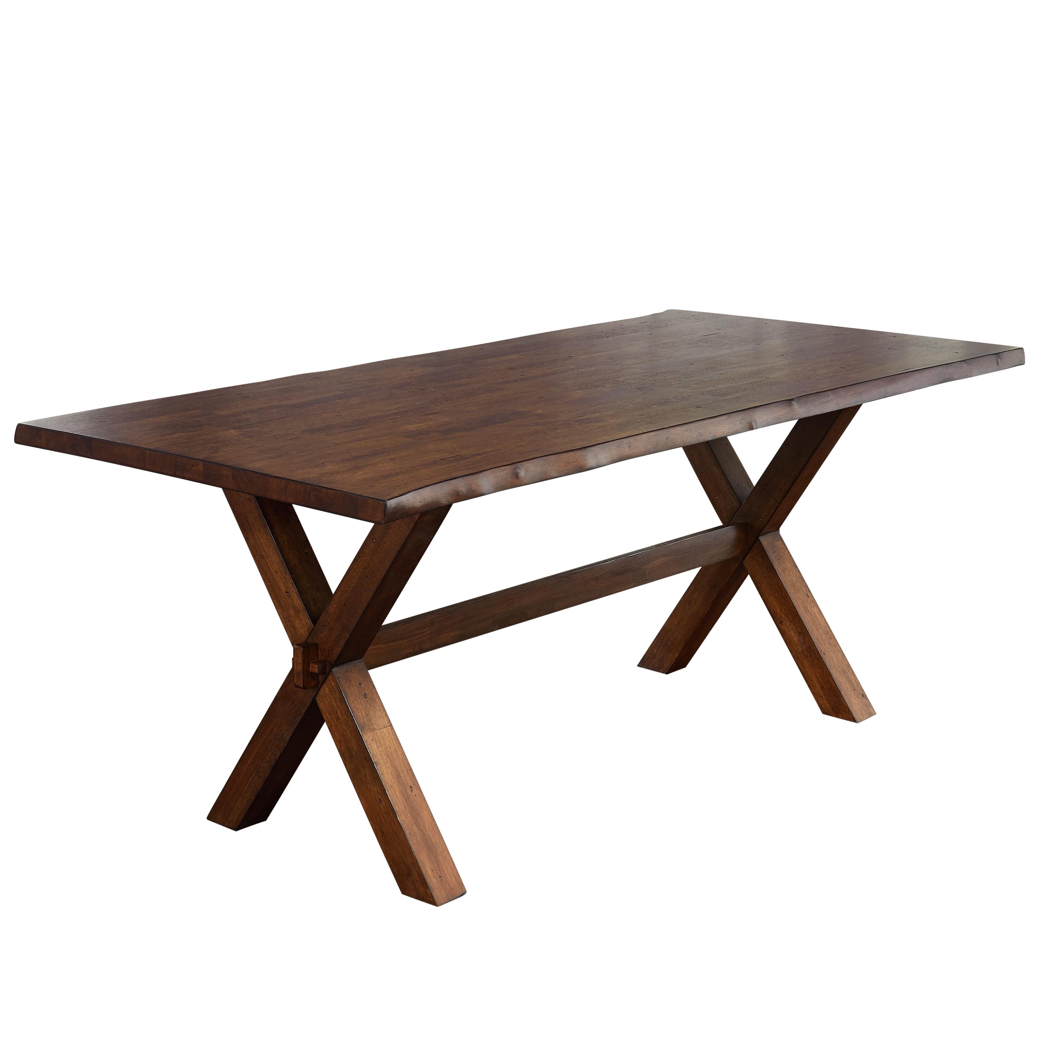 Mandeville 64.75'' Reclaimed Wood Farmhouse Dining Table in Walnut