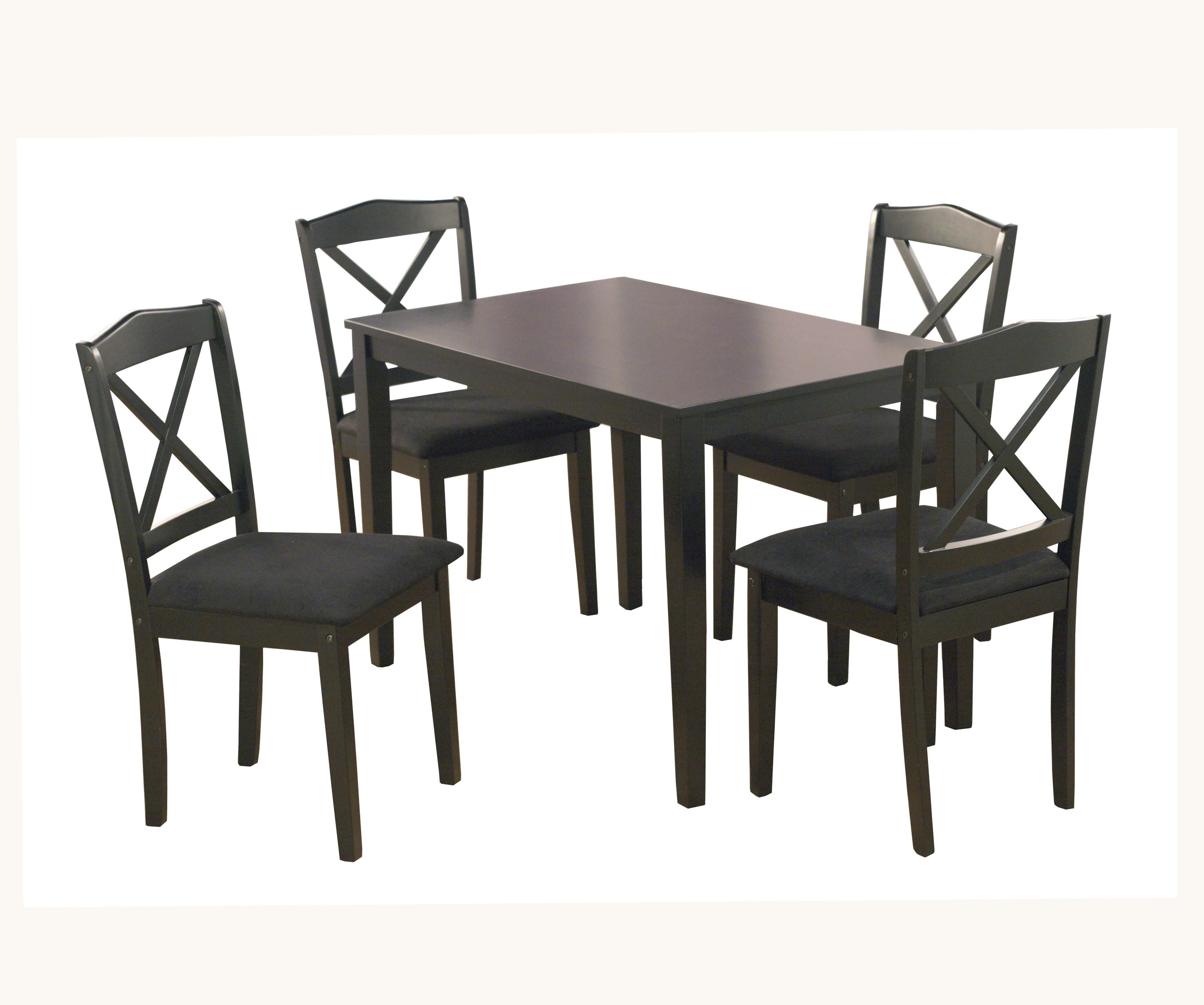 Mason Black Wood 5-Piece Crossback Dining Set