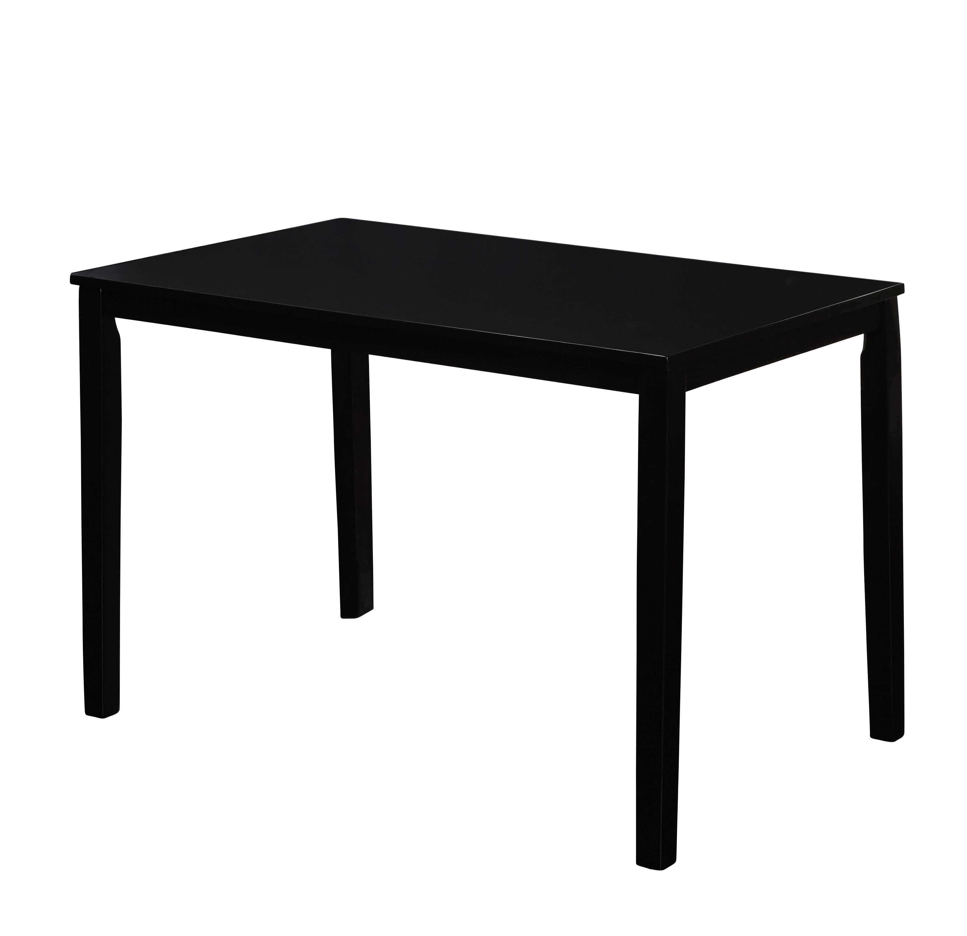 Buylateral Shaker Rectangular Dining Table Black: Transitional Style, Rubberwood, Seats 4