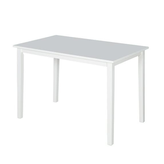 Buylateral Shaker Rectangular Dining Table White: Transitional Style, Rubberwood, 4-Seat