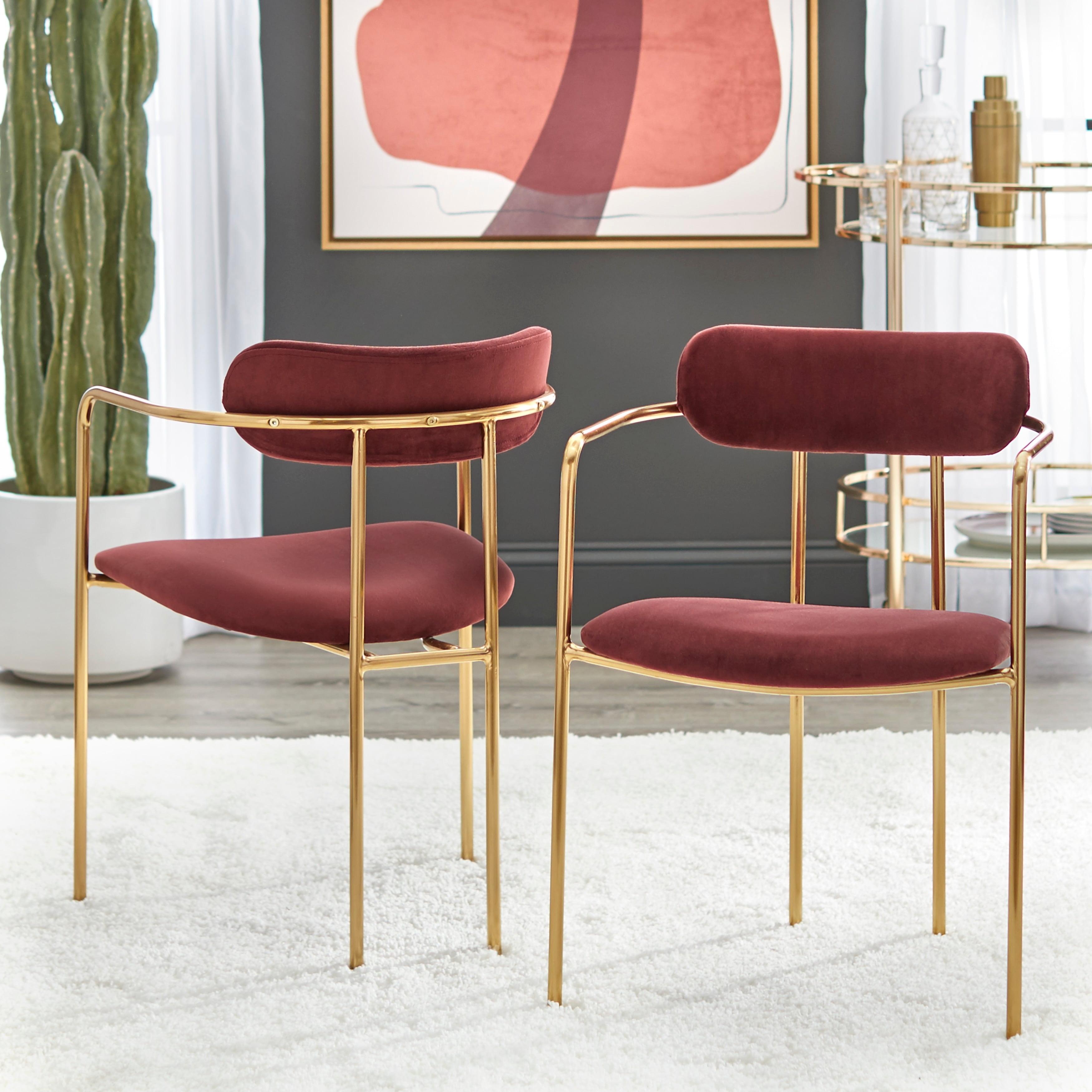 Set of 2 Healey Retro Velvet Dining Armchairs - Buylateral