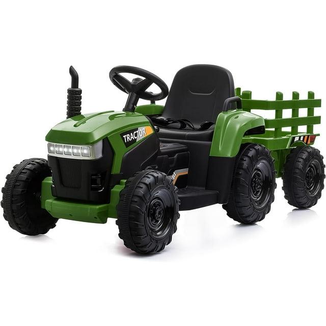 Veryke 35W / 12V Kids Ride On Tractor, Electric Car Toy with Bucket - Green