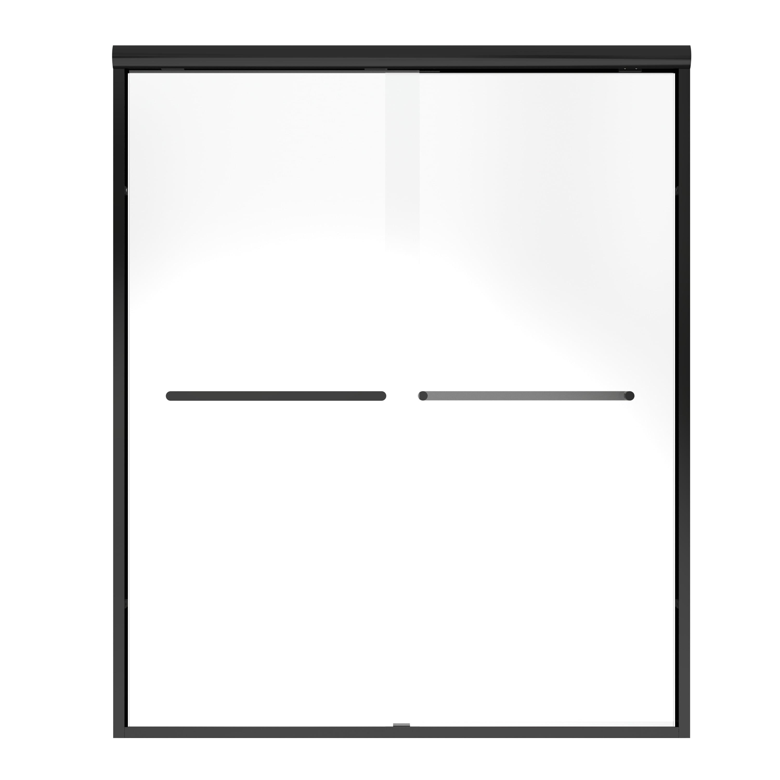 TOOLKISS  Double-Sliding Prefab Shower Door 50-54 inch.W x 72 inch.H - Black