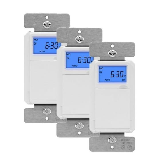 Digital Astronomic Timer Switch, 7-Day Programmable, Single Pole or 3-Way