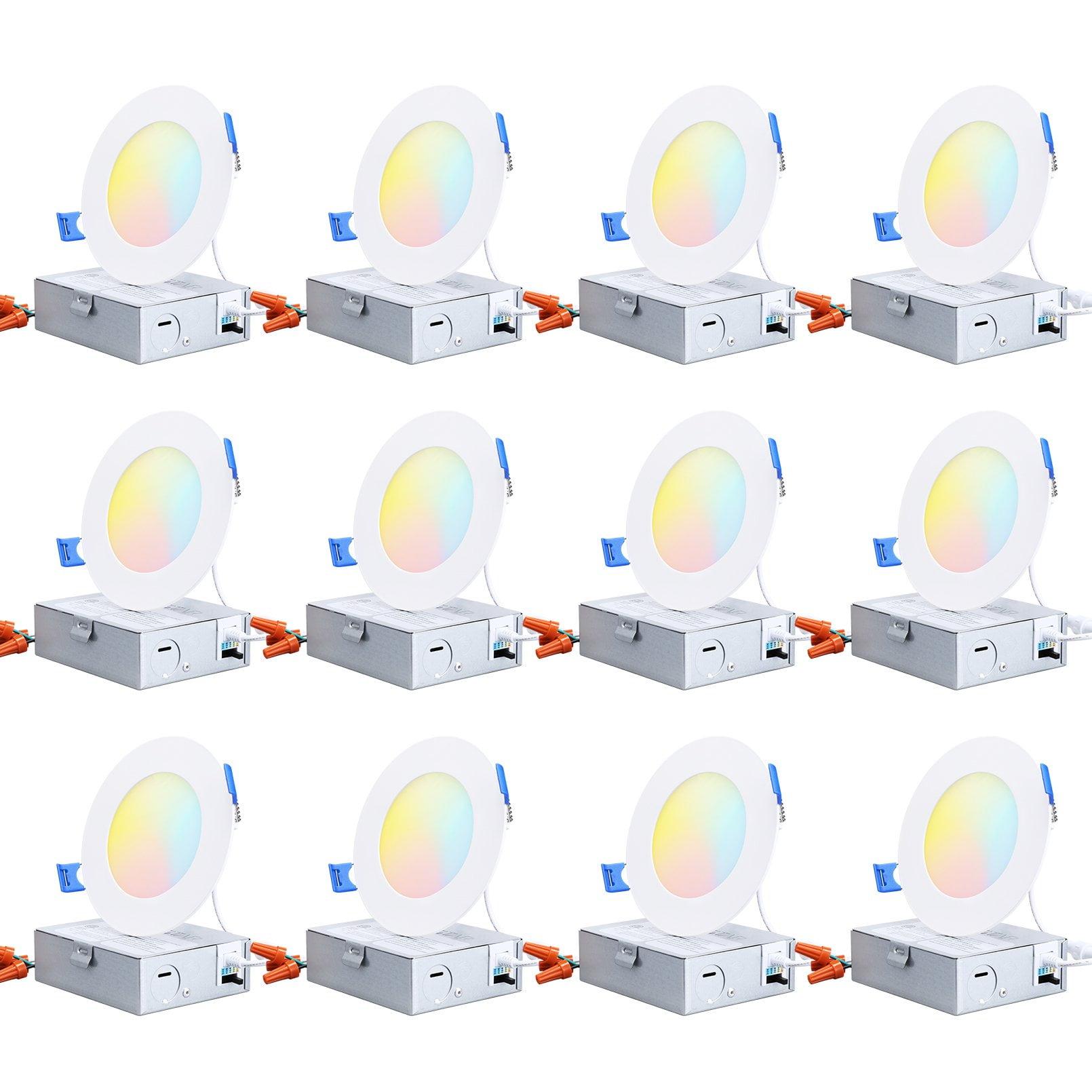 TORCHSTAR 12-Pack 4" Adjustable Color Temperature LED Recessed Lights