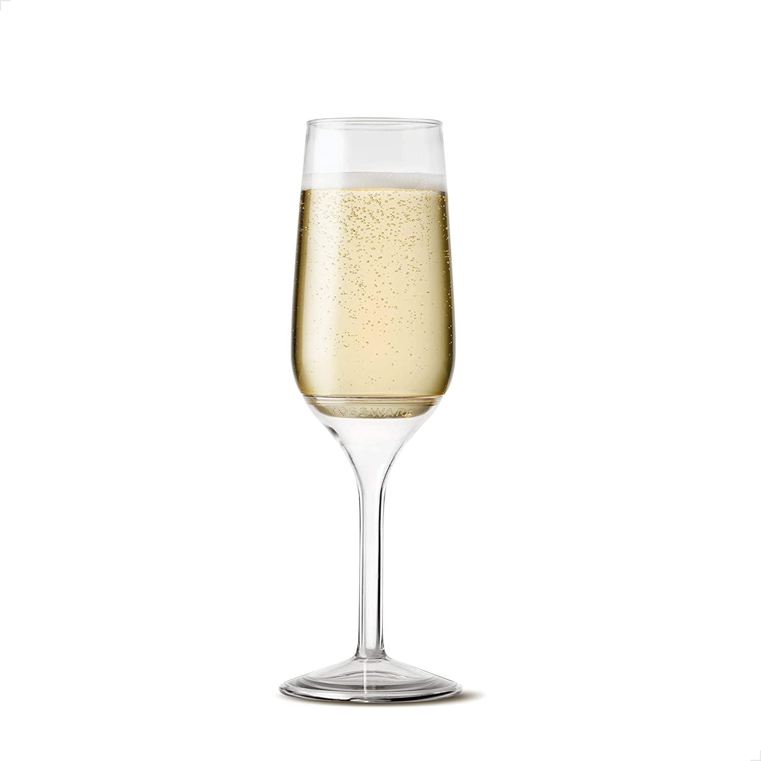 Crystal Clear Plastic 6oz Stemmed Champagne Flutes, Set of 12