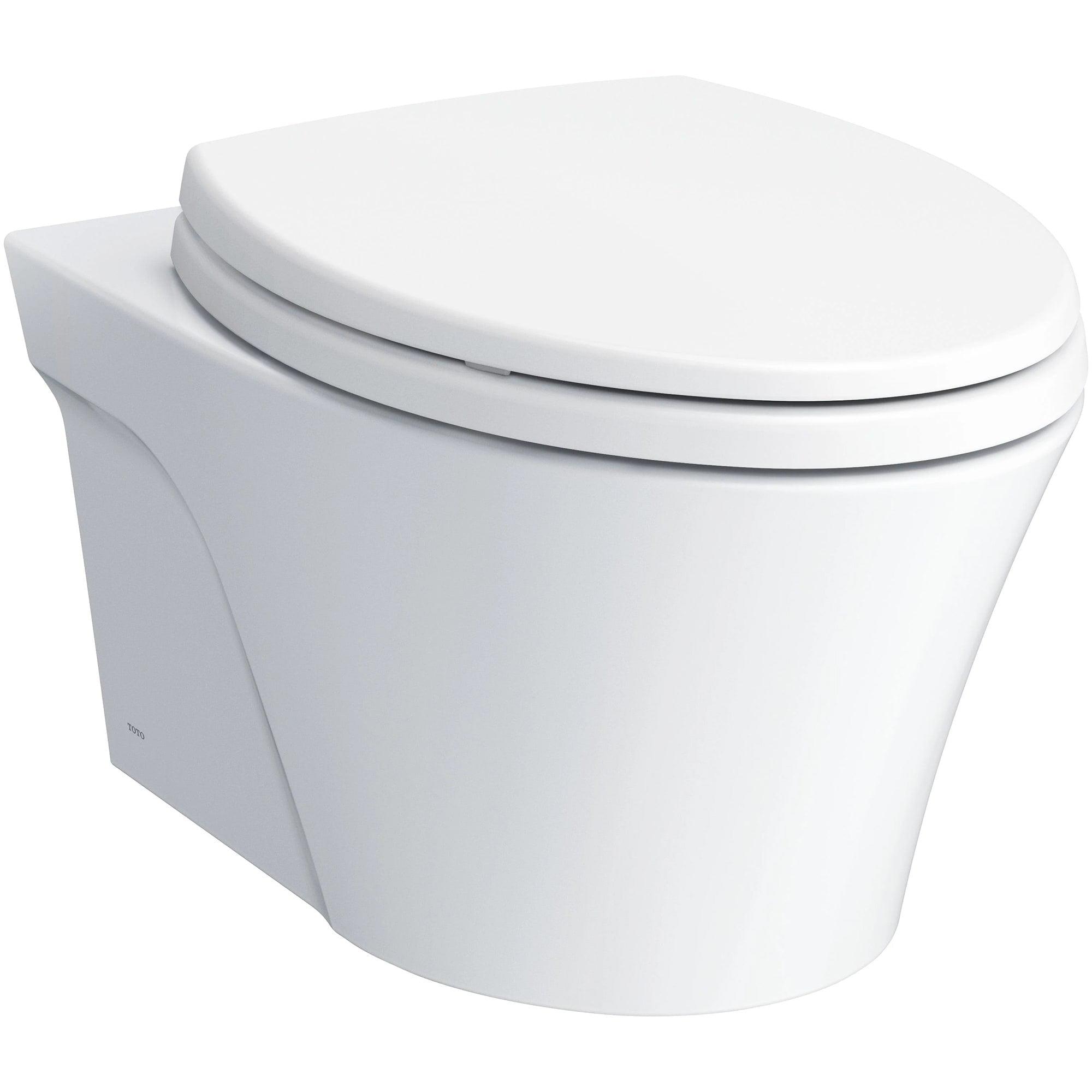 Modern Elongated Dual Flush Wall-Hung Toilet in White