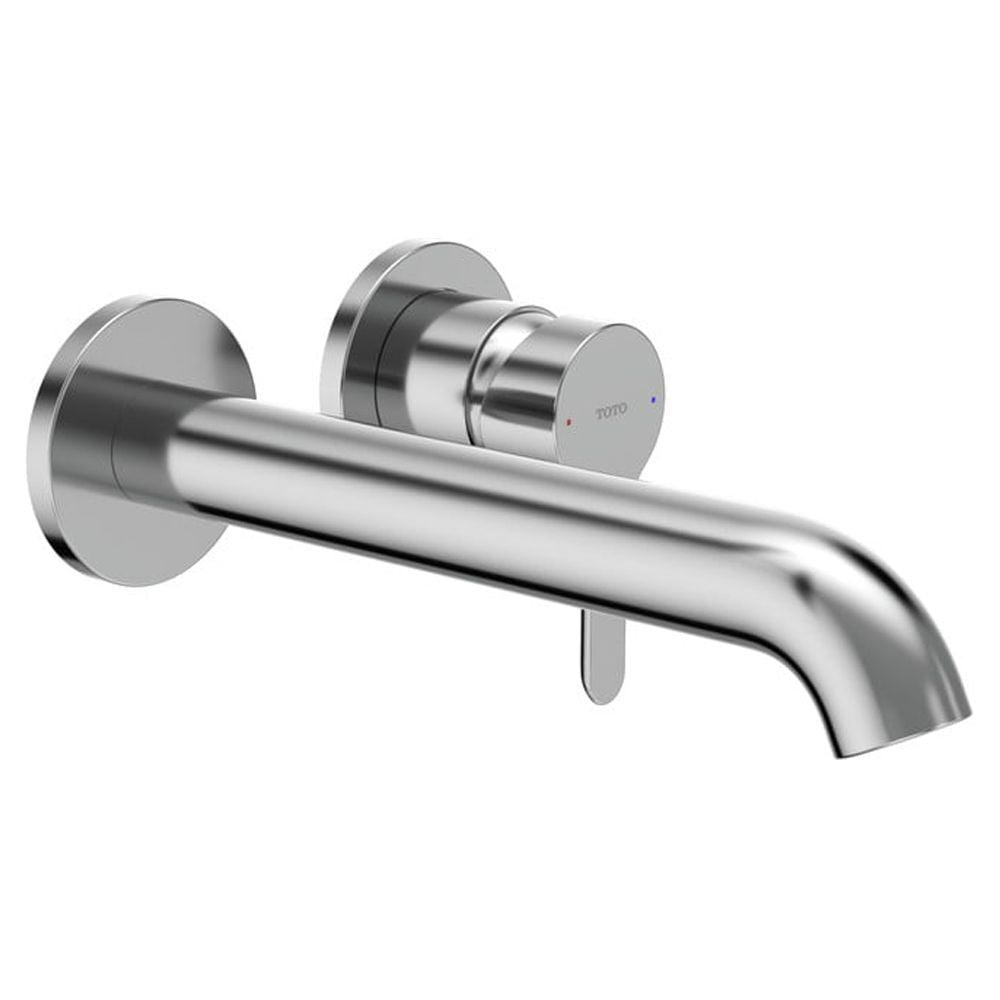 Elegant Elongated Chrome Wall-Mount Faucet with Ceramic Discs