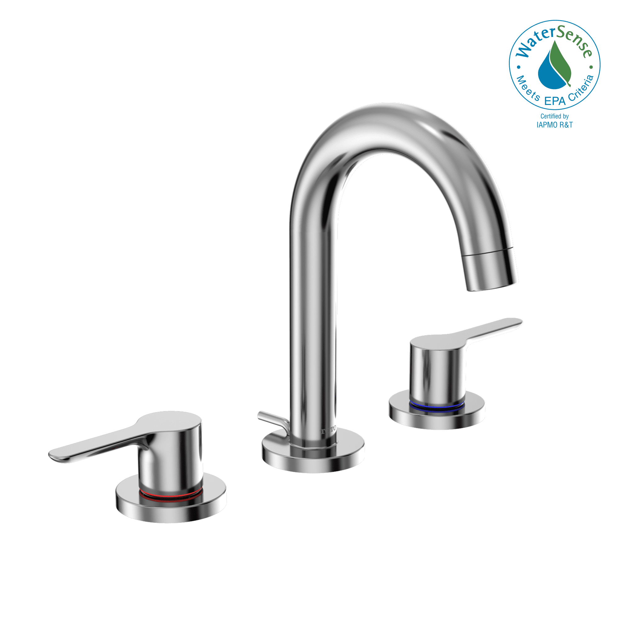 Chrome Modern Widespread Bathroom Faucet with Drain Assembly