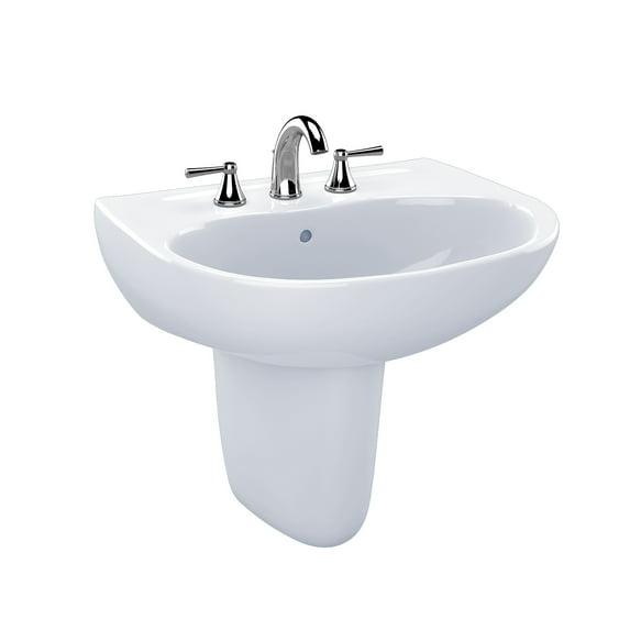 Supreme® Vitreous China U-Shaped Wall Mount Bathroom Sink with Overflow