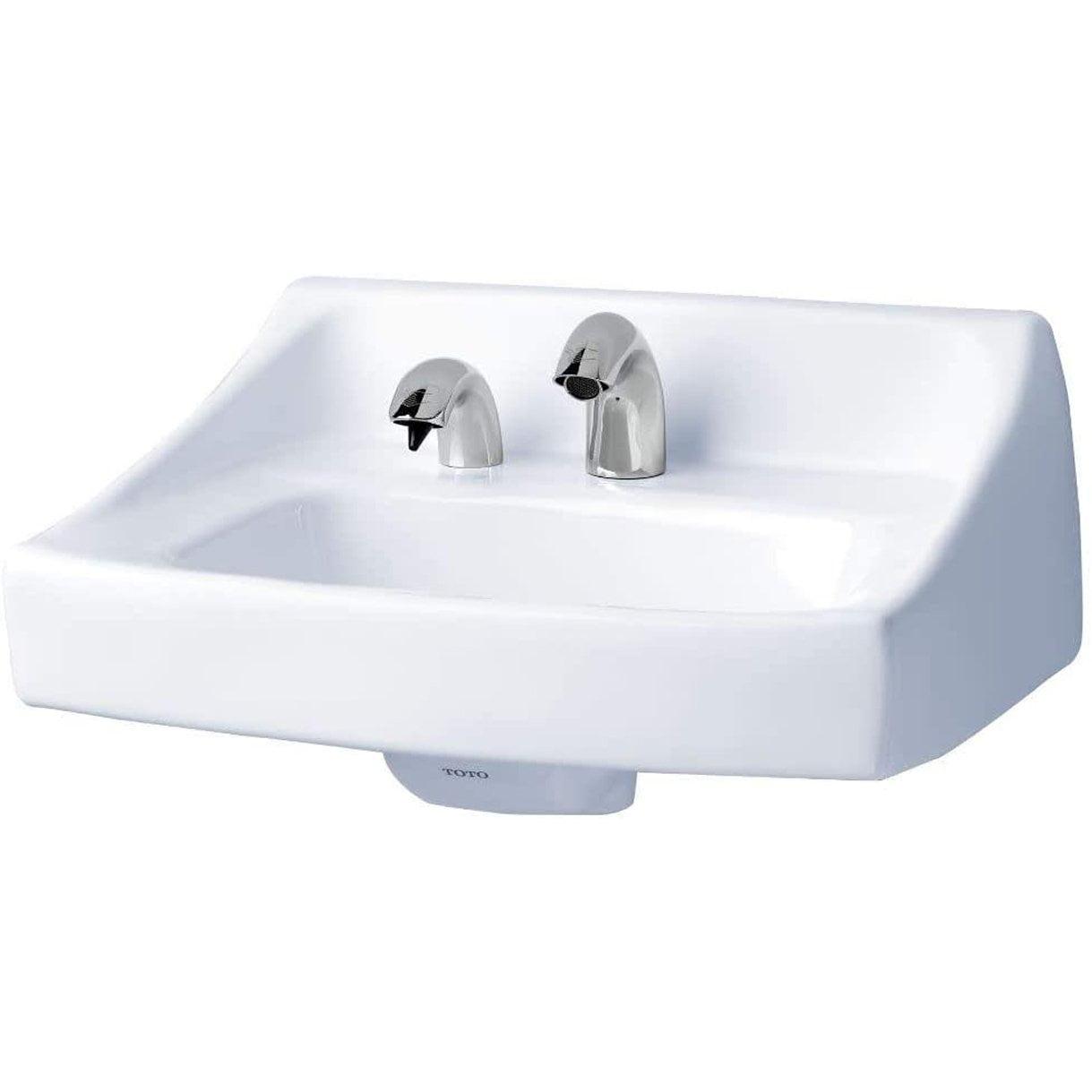 Modern Commercial 21" White Ceramic Wall-Mount Bathroom Sink