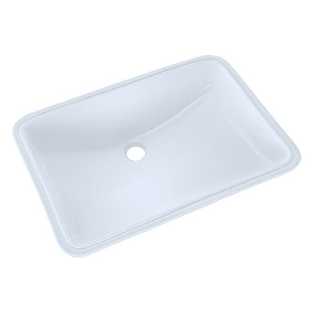 Vitreous China Rectangular Undermount Bathroom Sink with Overflow