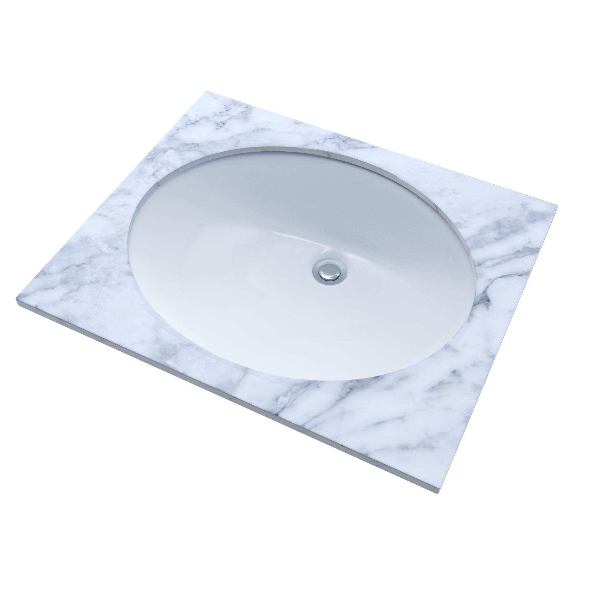 Elegant Oval Undermount Beige Ceramic Bathroom Sink with Overflow