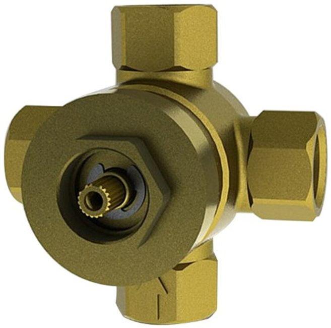 Contemporary Solid Brass Three-Way Shower Diverter Valve