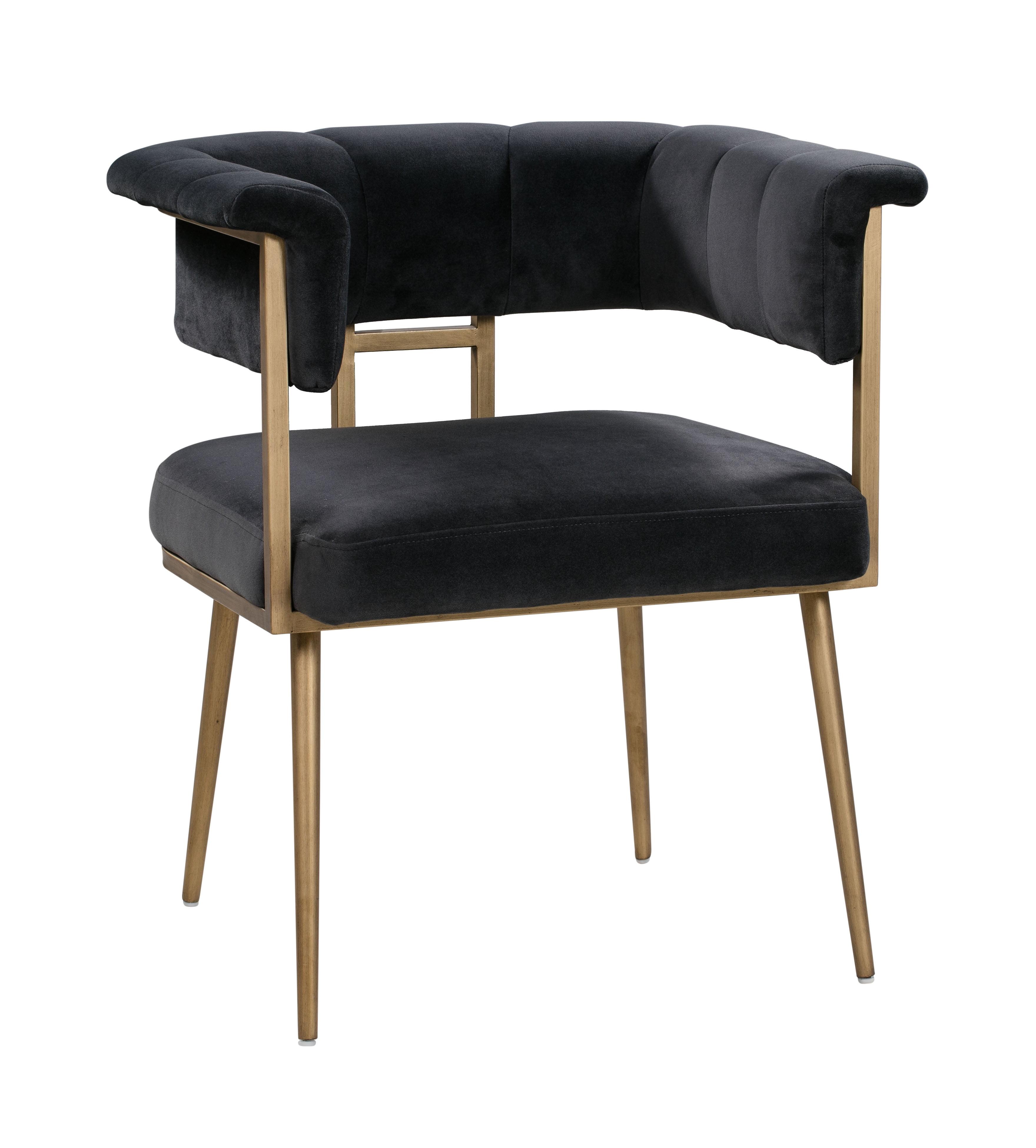 Gray Velvet Upholstered Arm Chair with Tapered Legs