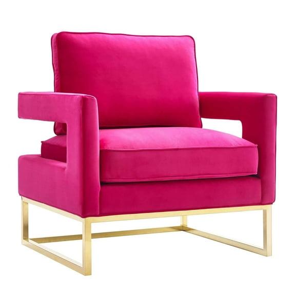 Avery Velvet Accent Chair Pink 33.5"W x 29"D x 35.5"H