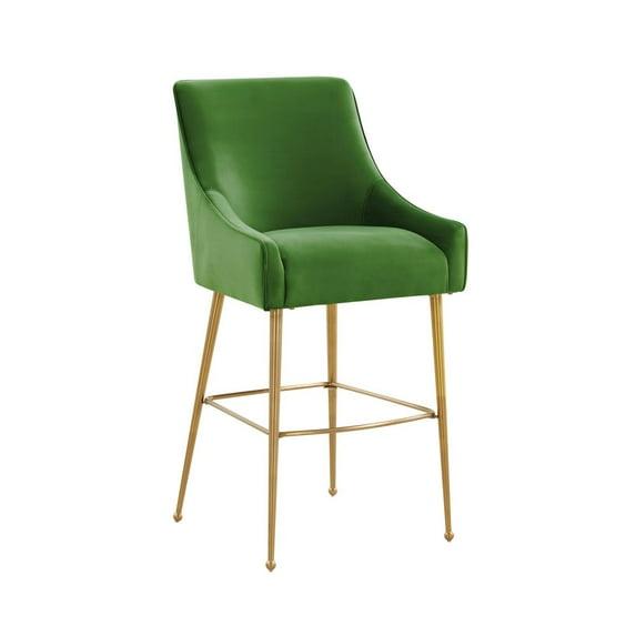 TOV Furniture Beatrix Velvet Stool Green Bar Height