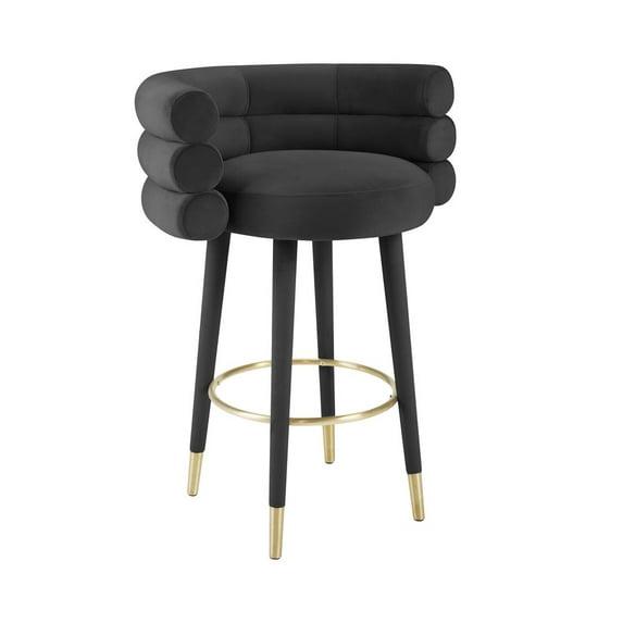 Upholstered Counter Stool with Metal Frame