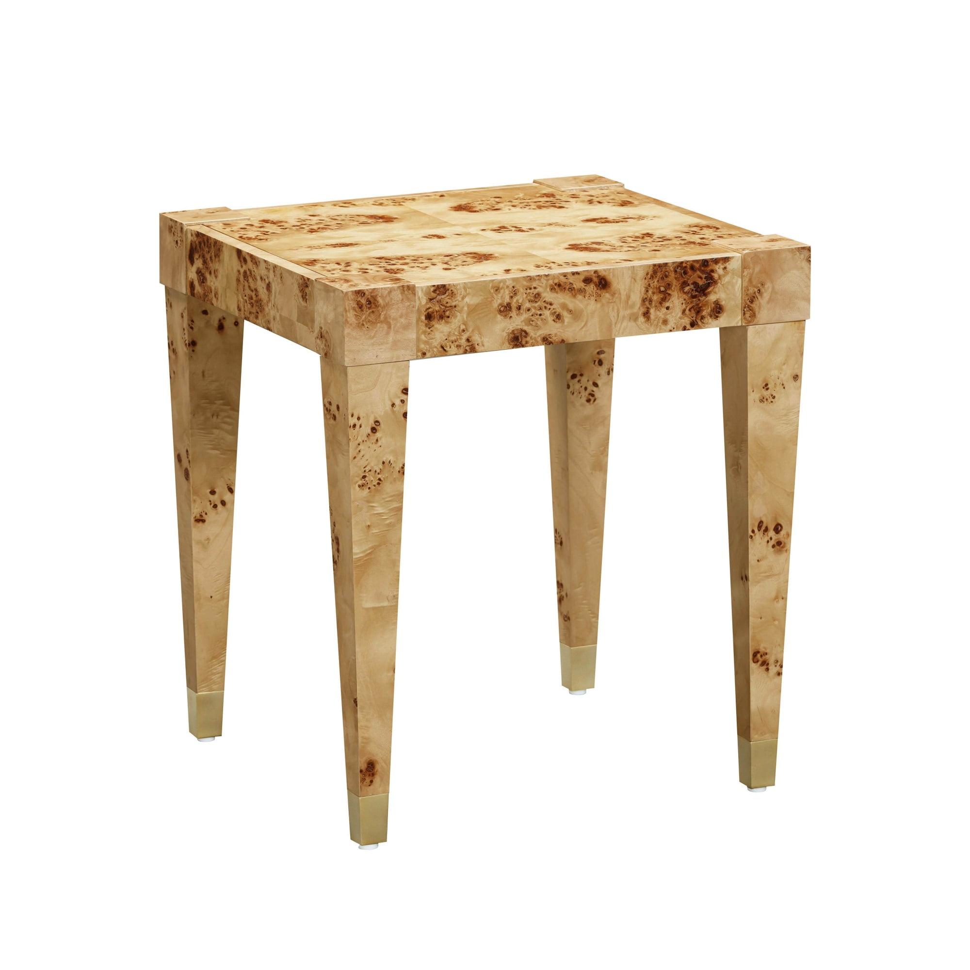 TOV Furniture Brandyss Engineered Wood Burl End Table in Natural Brown