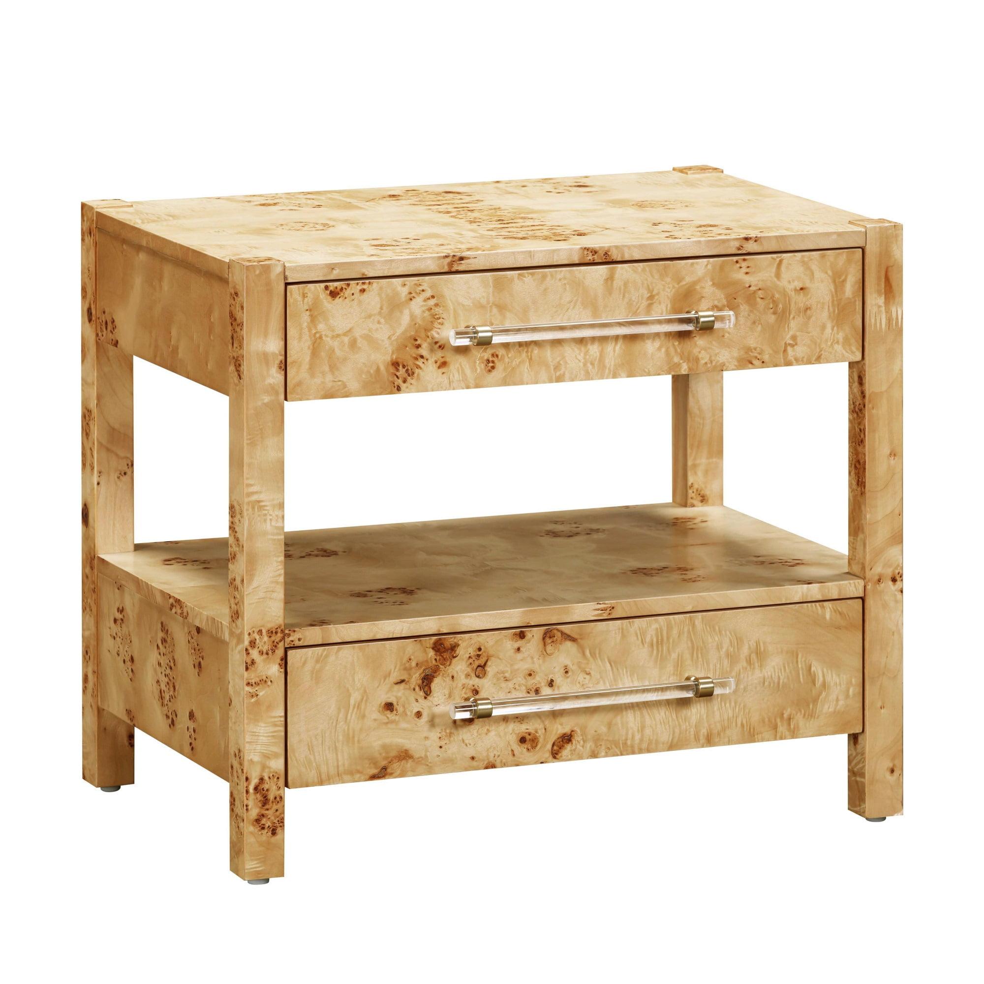 TOV Furniture Brandyss Natural Burl Nightstand