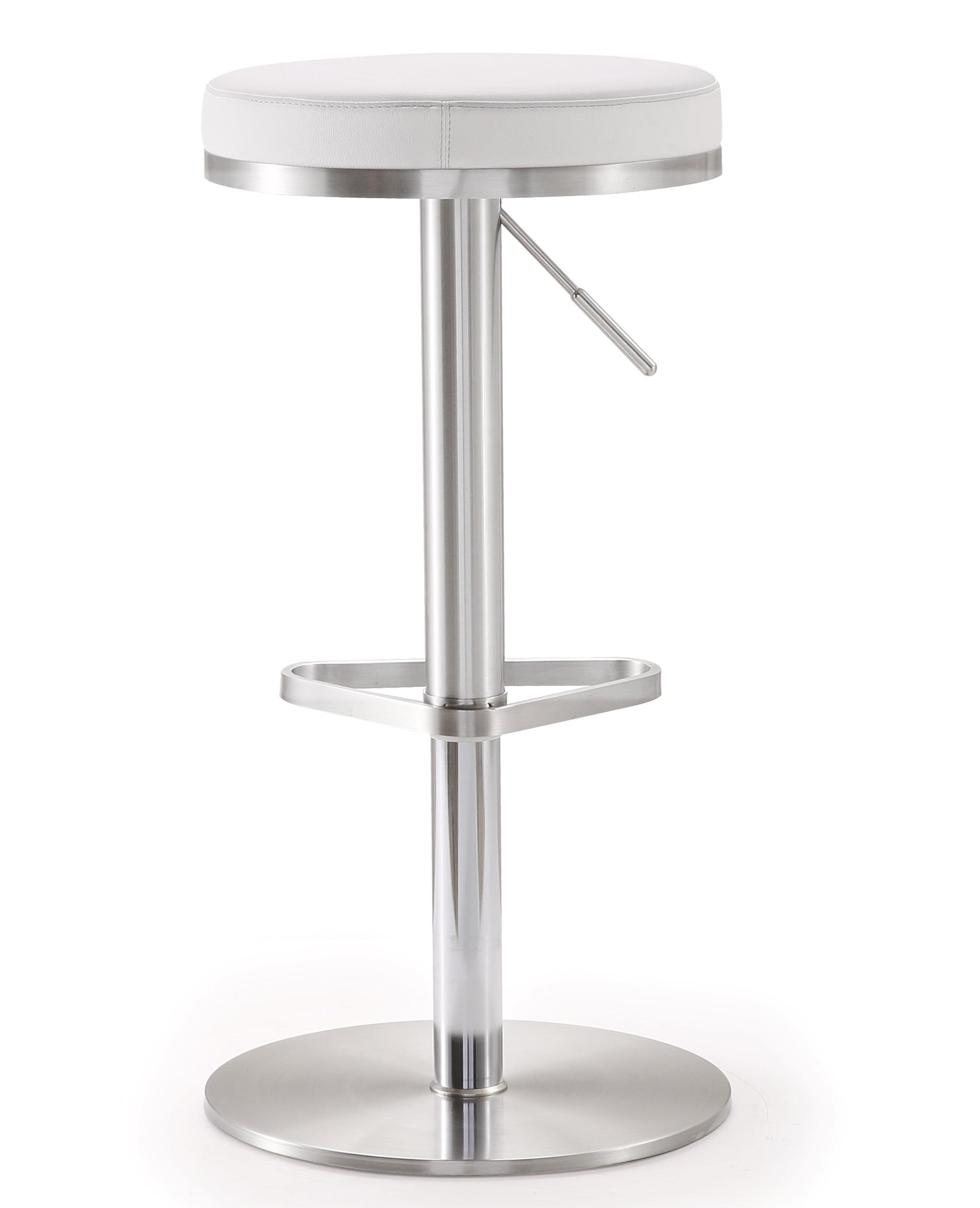 TOV Furniture Fano White Steel Adjustable Barstool