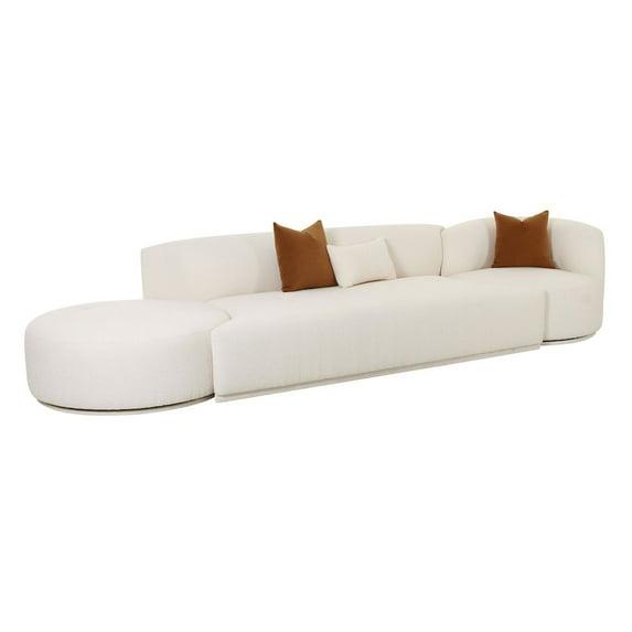 TOV Furniture Fickle Boucle 3-Piece Chaise Modular Sofa