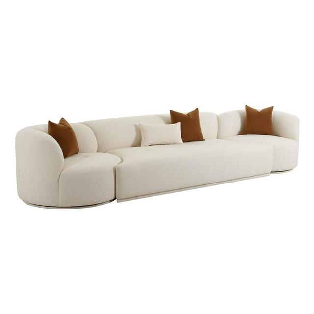TOV Furniture Fickle Boucle 3-Piece Chaise Modular Sofa
